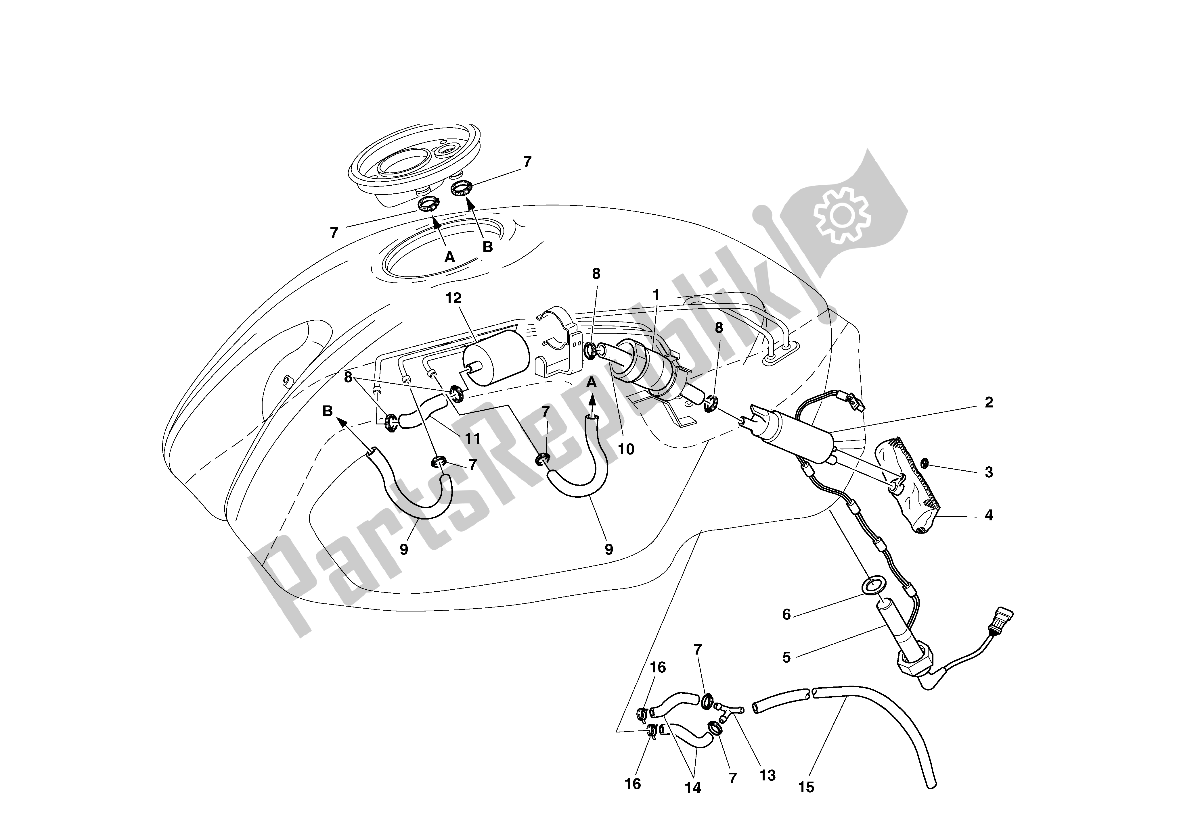 All parts for the Fuel System of the Ducati Monster S4 916 2002