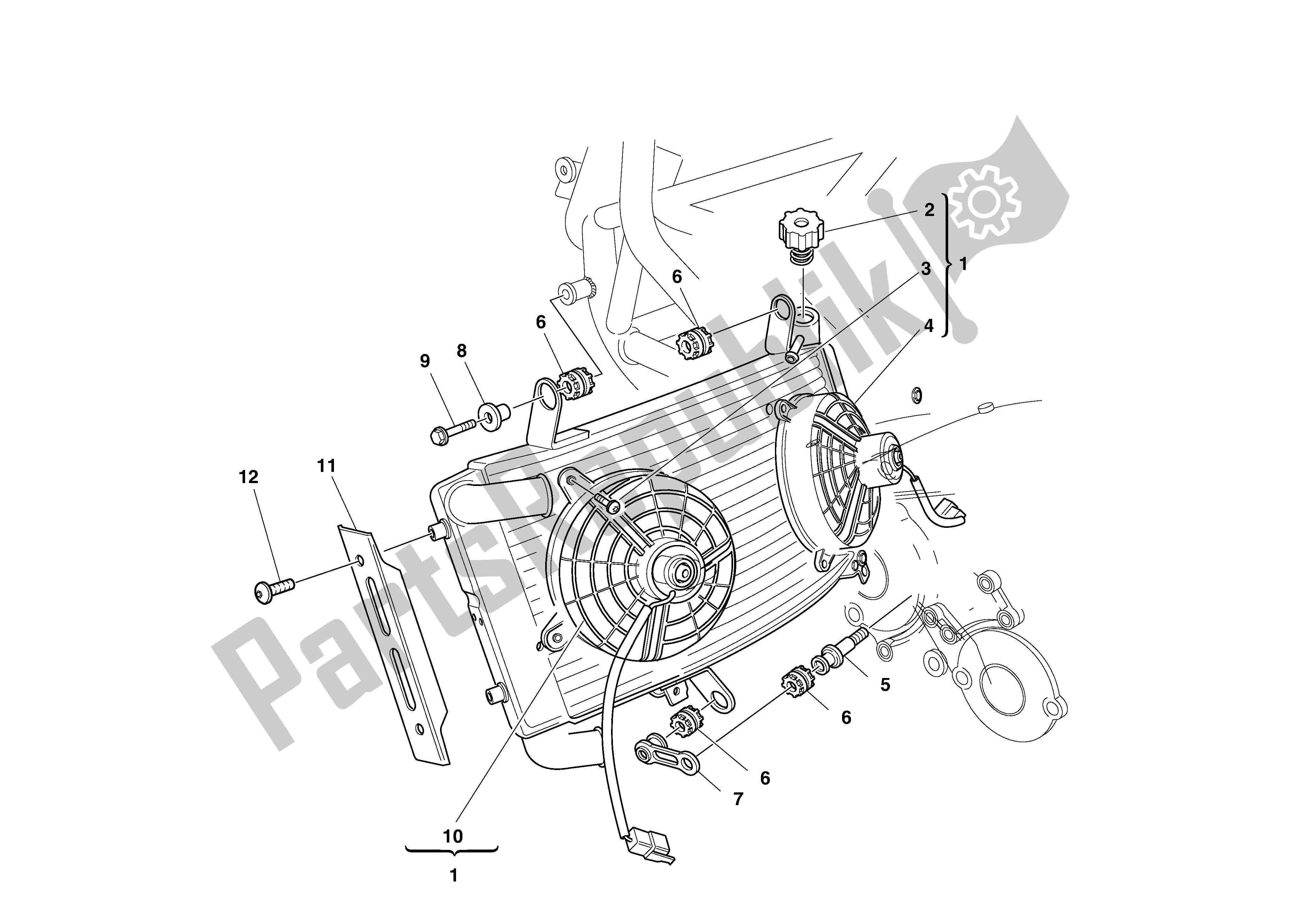 Alle onderdelen voor de Waterradiator Assy van de Ducati Monster S4 916 2002