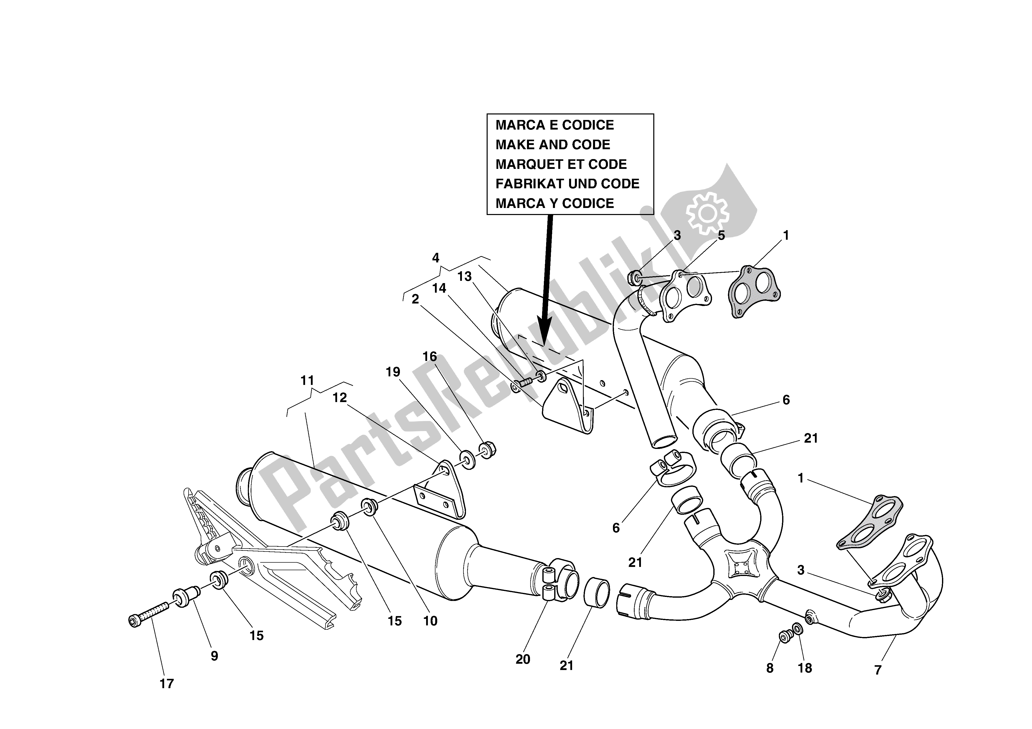 Todas as partes de Sistema De Exaustão do Ducati Monster S4 916 2002