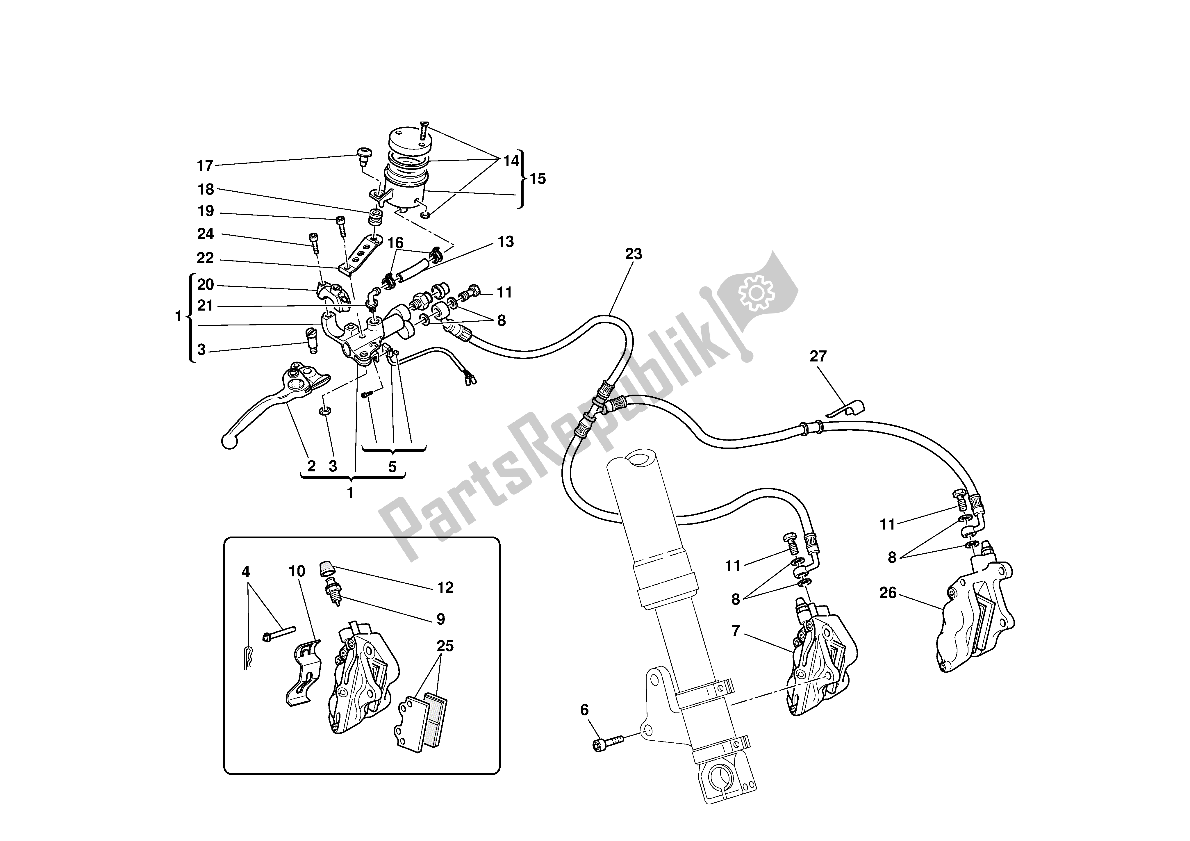 Todas las partes para Freno Frontal de Ducati Monster S4R 996 2003