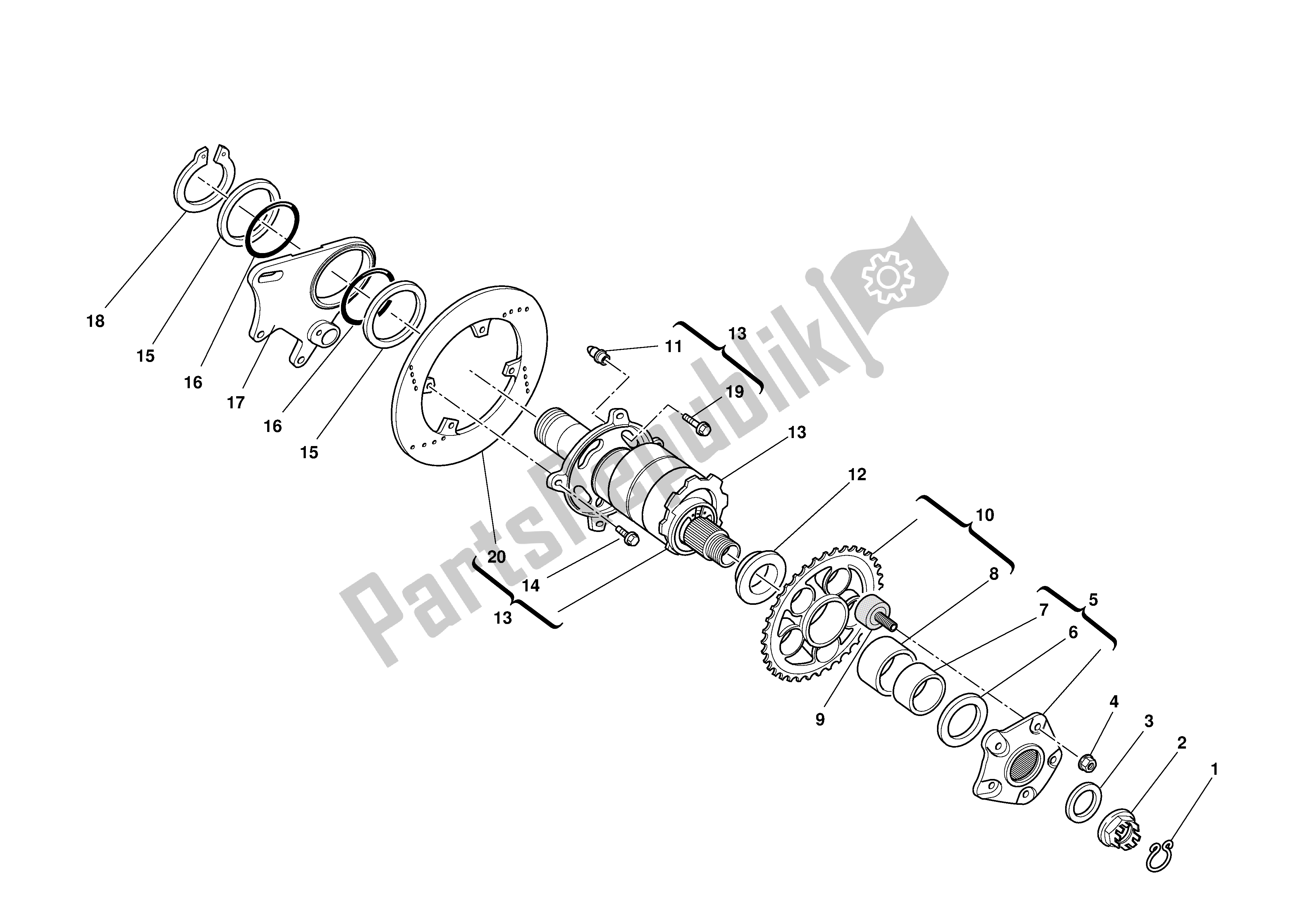 Todas las partes para Pasador De La Rueda Trasera de Ducati Monster S4R 996 2003