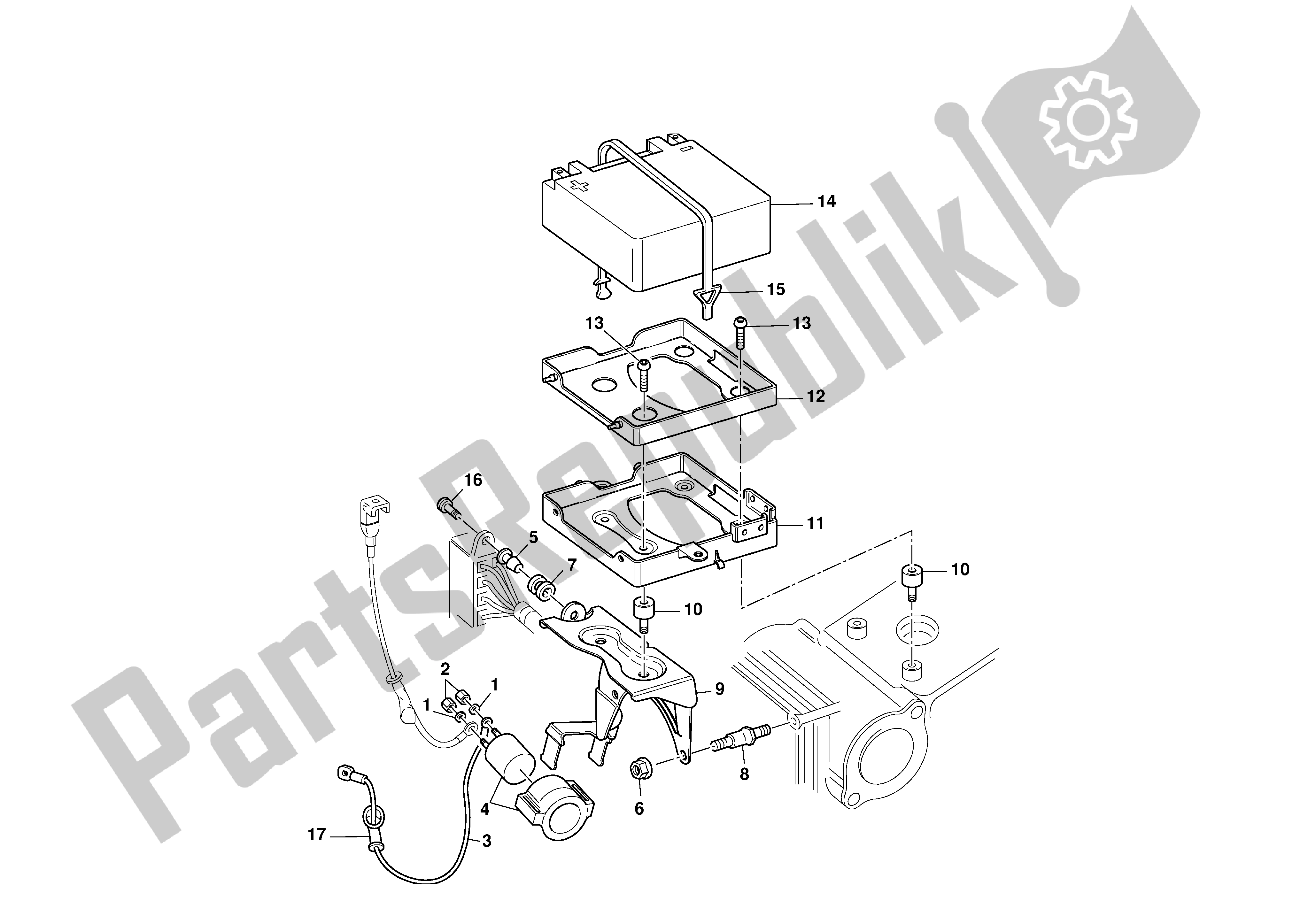 Todas las partes para Montaje En Caja De Batería de Ducati Monster S4R 996 2003