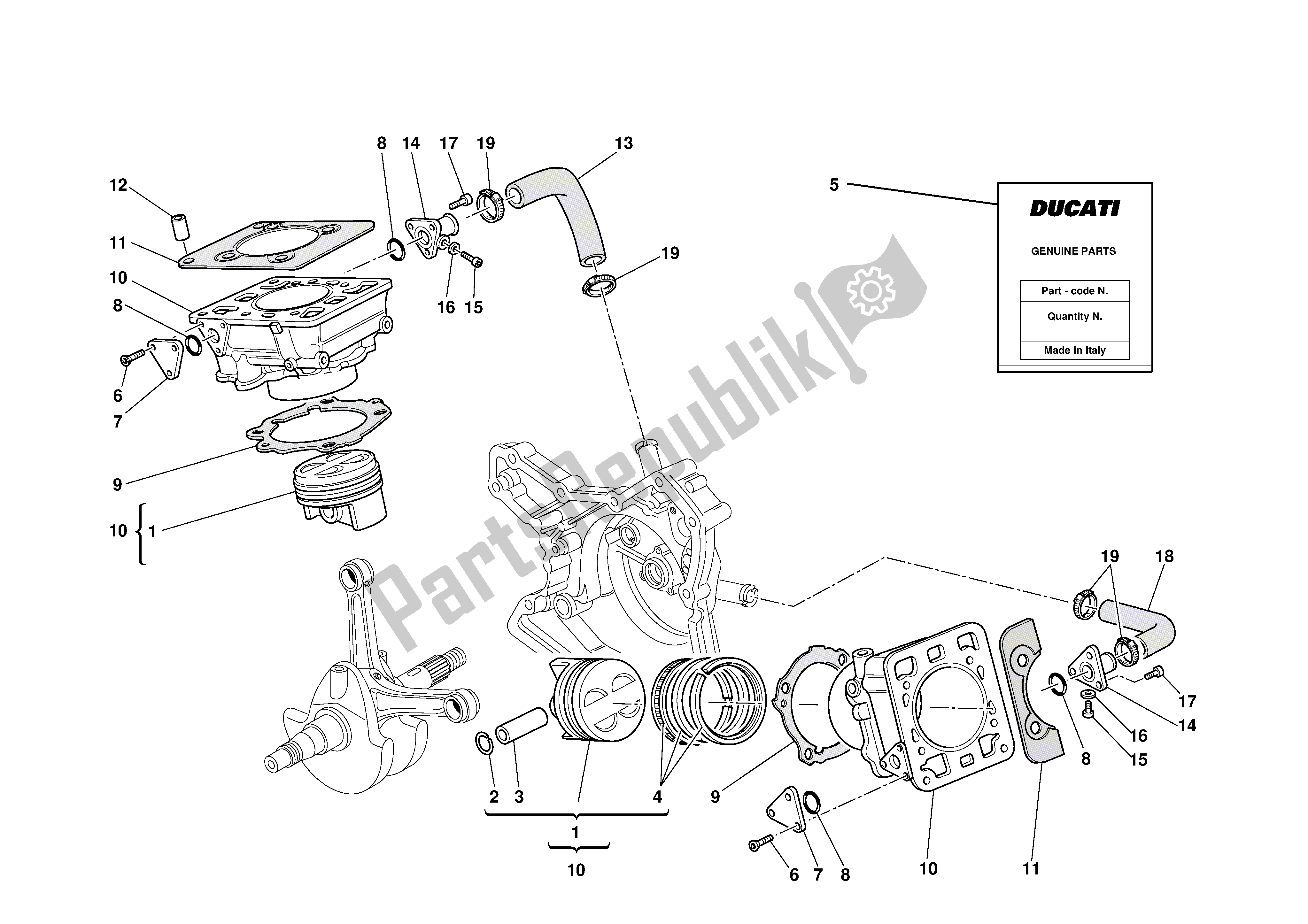 Toutes les pièces pour le Cylindres - Pistons du Ducati Monster S4R 996 2003