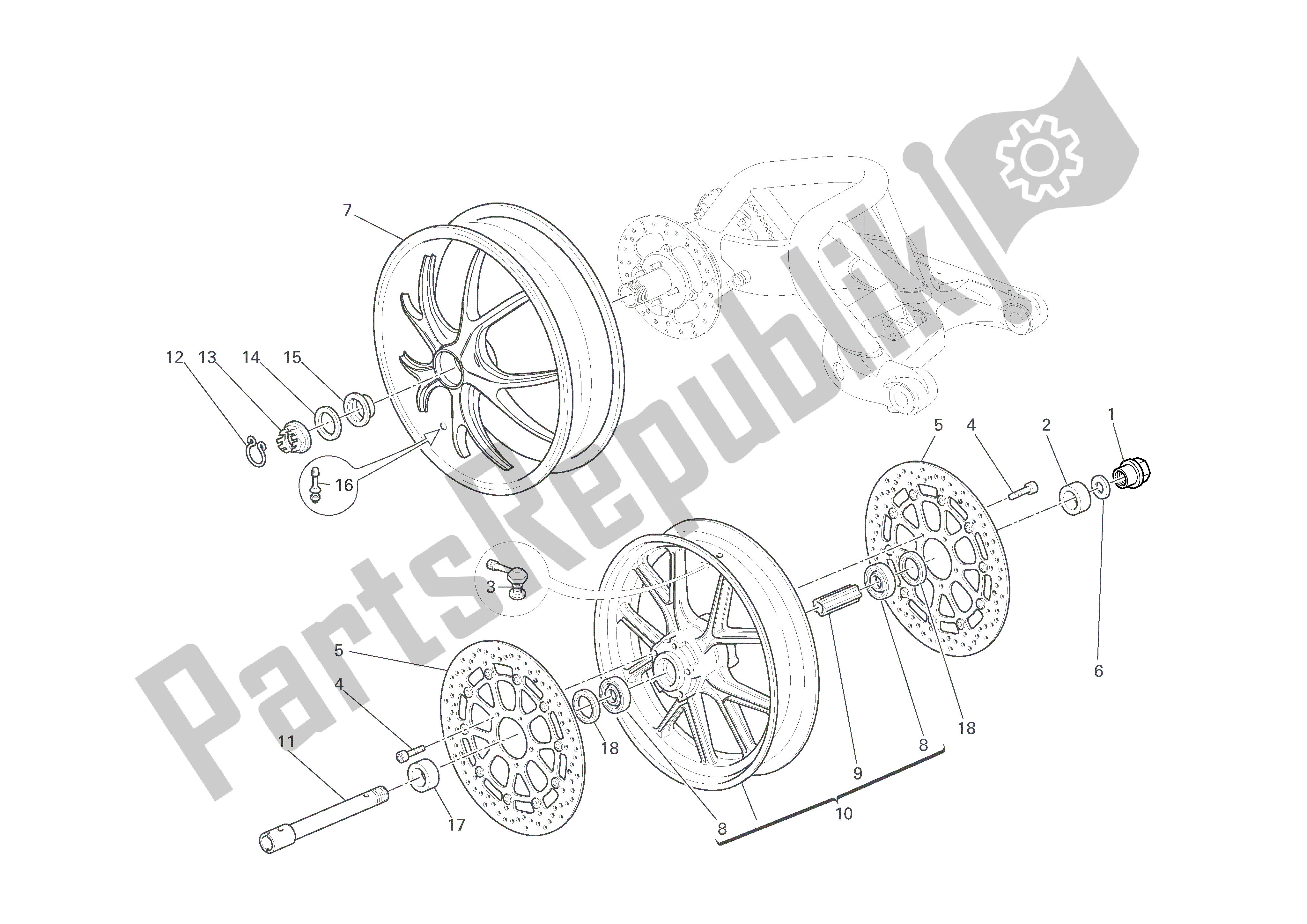 Todas las partes para Ruedas Delanteras Y Traseras de Ducati Monster S4R EU 1000 2008