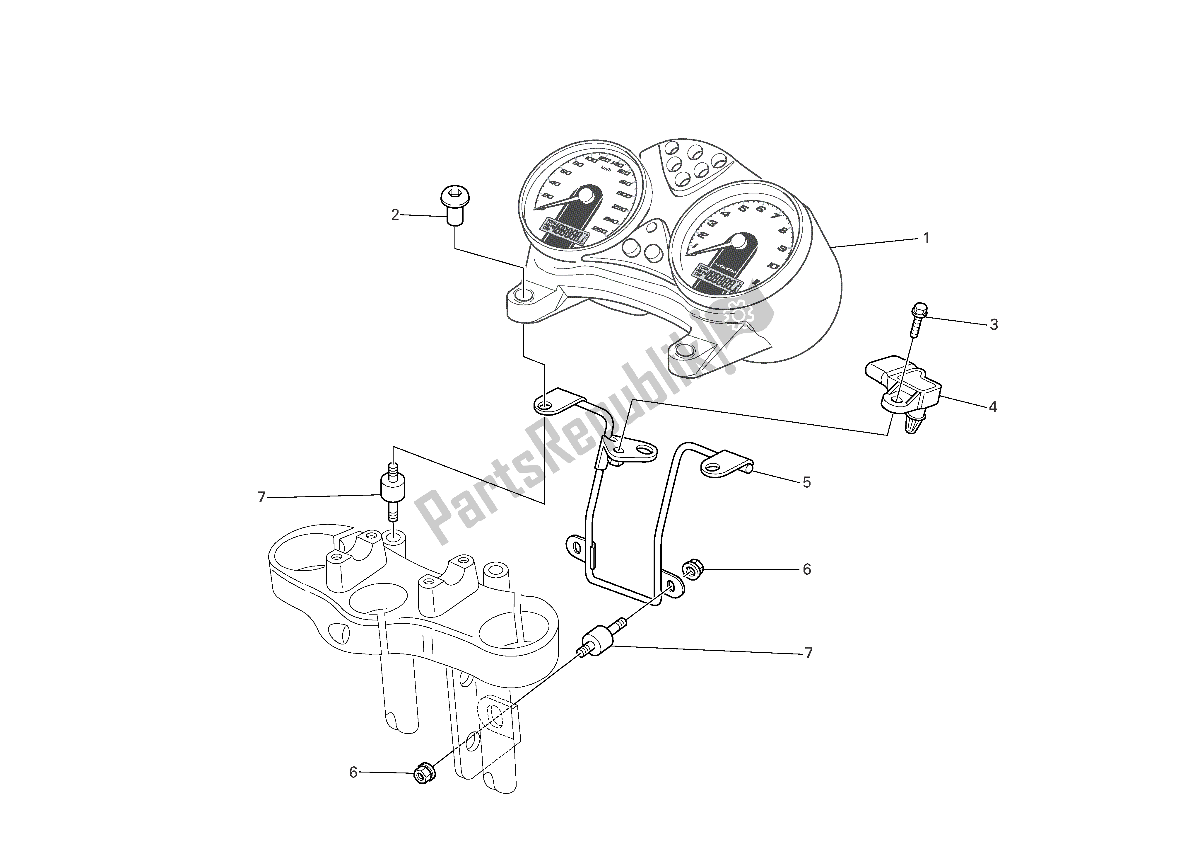 Tutte le parti per il Pannello Degli Strumenti del Ducati Monster S4R EU 1000 2008