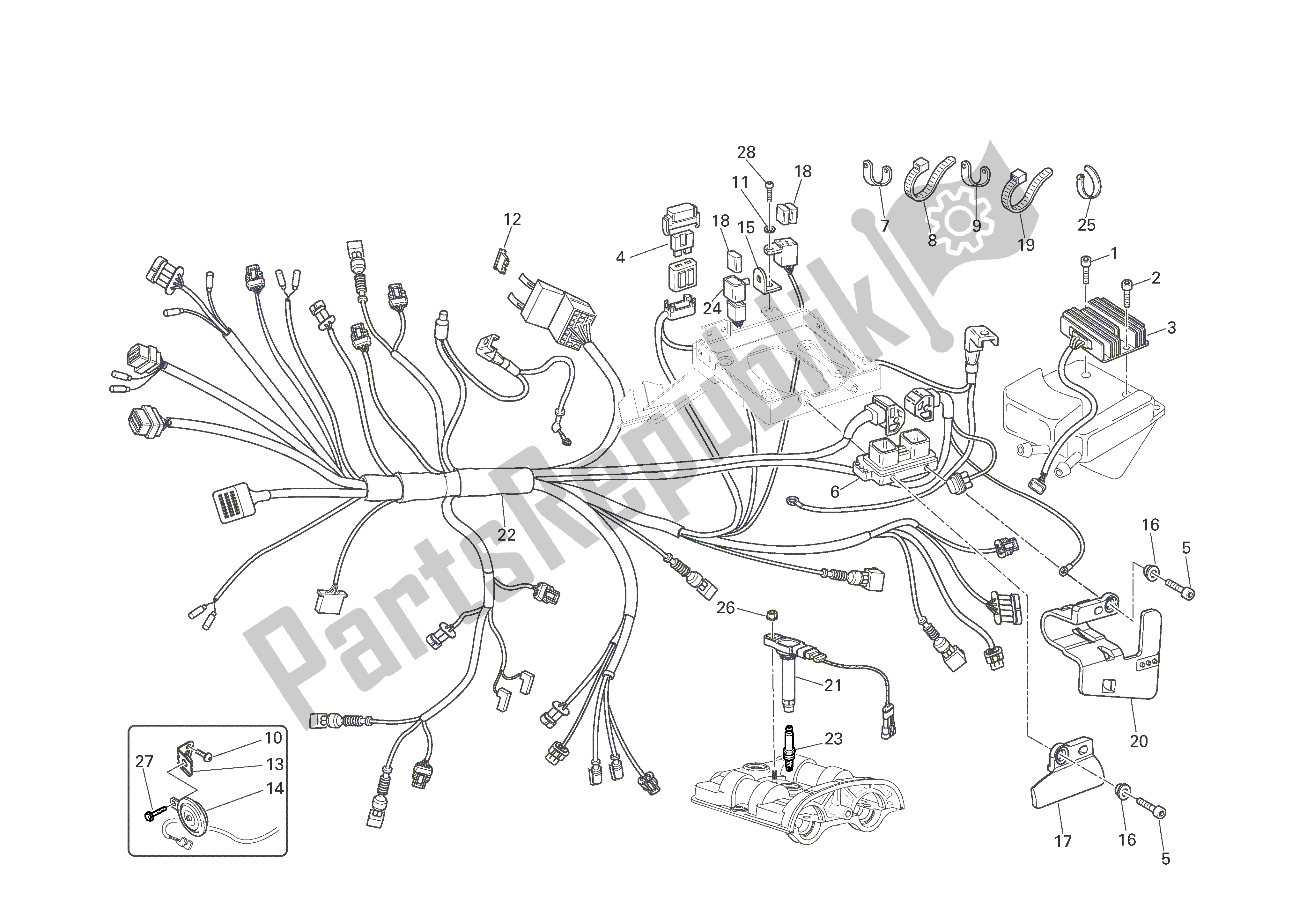 Tutte le parti per il Sistema Elettrico del Ducati Monster S4R EU 1000 2008