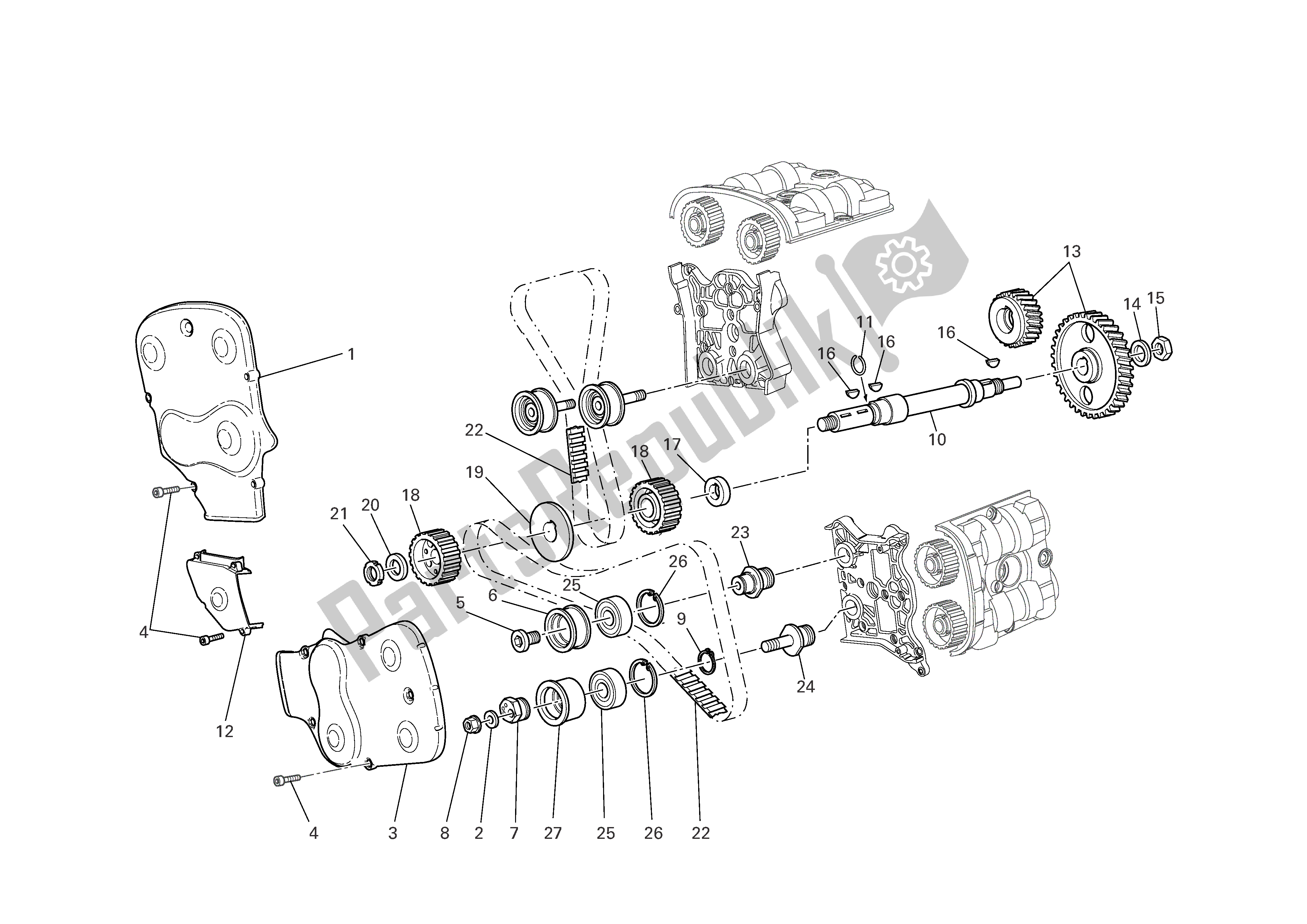 Tutte le parti per il Sistema Di Cronometraggio del Ducati Monster S4R EU 1000 2008