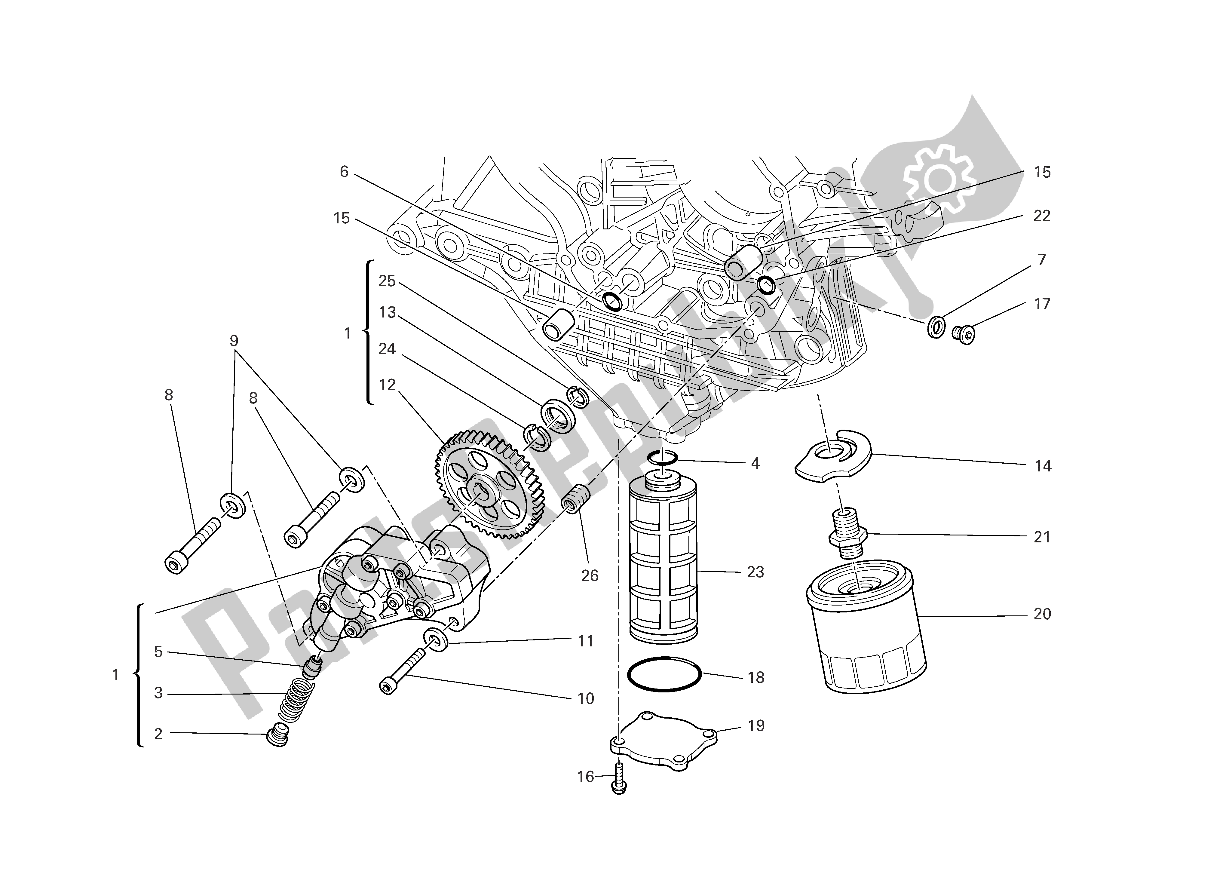 Tutte le parti per il Filtri E Pompa Dell'olio del Ducati Monster S4R EU 1000 2008