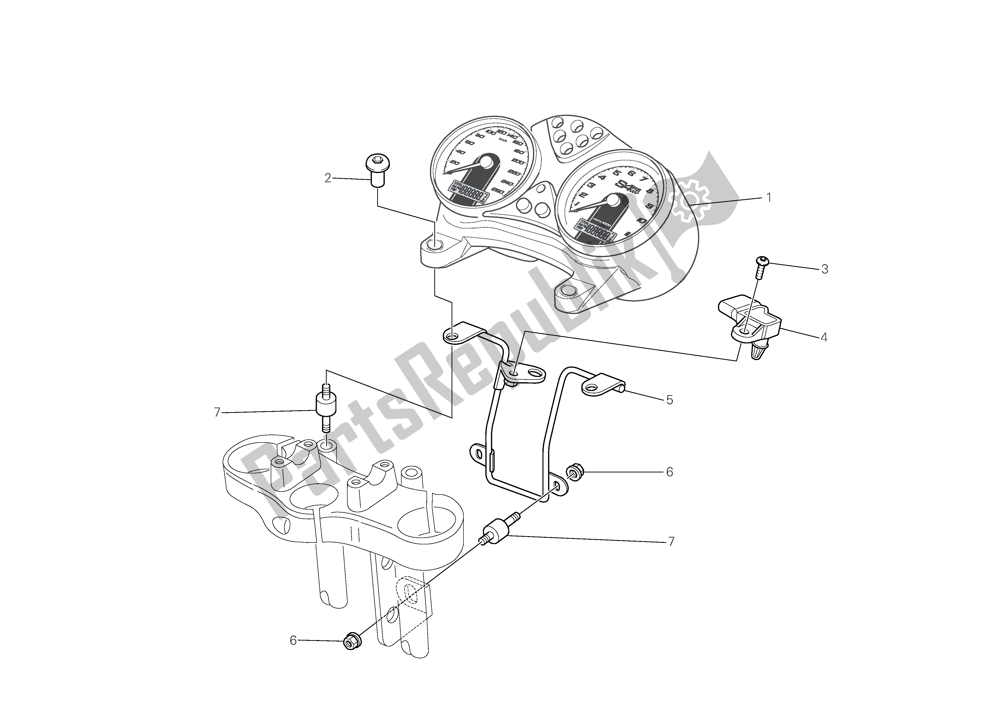 Tutte le parti per il Pannello Degli Strumenti del Ducati Monster S4 RS 1000 2006