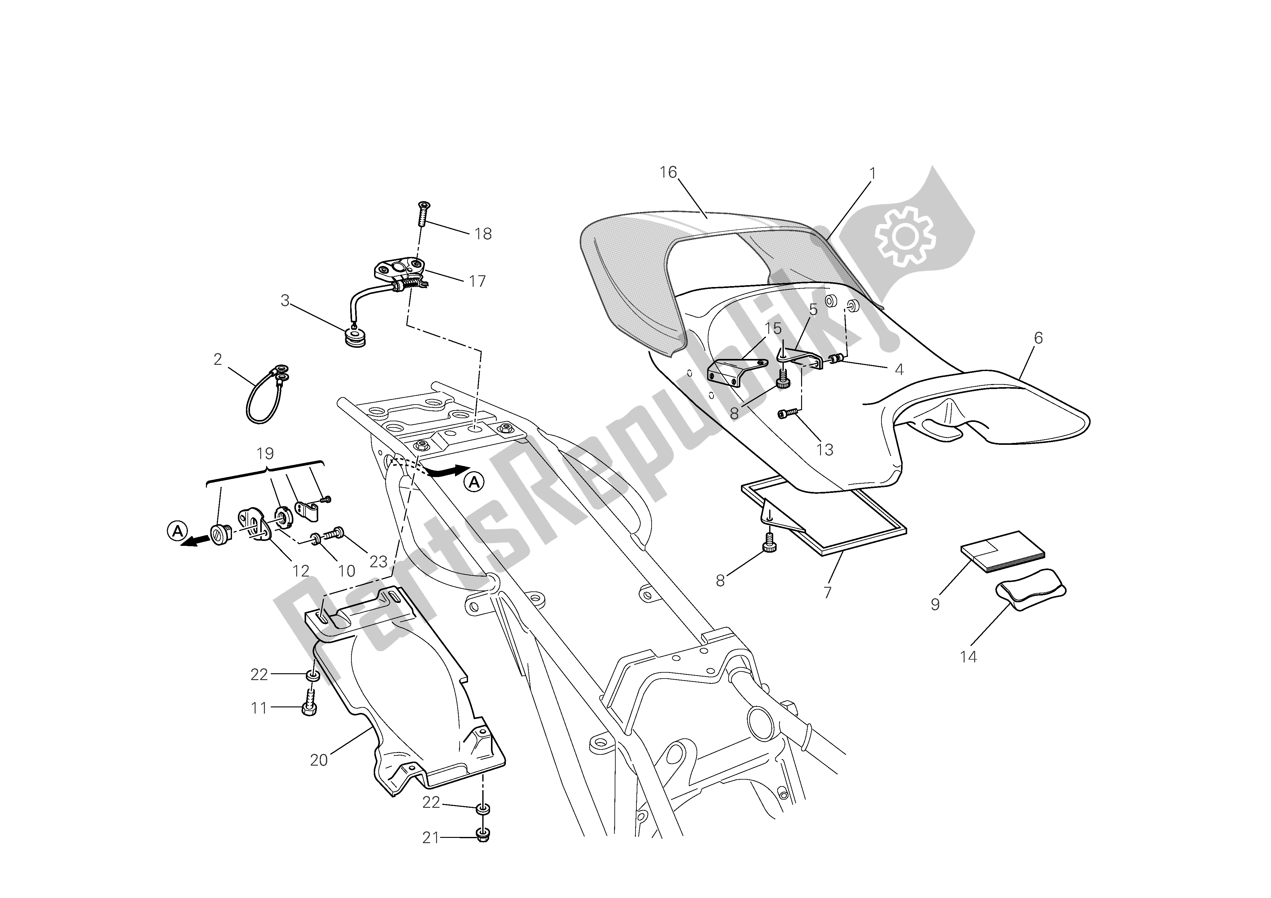 Todas las partes para Asiento de Ducati Monster S4 RS 1000 2006