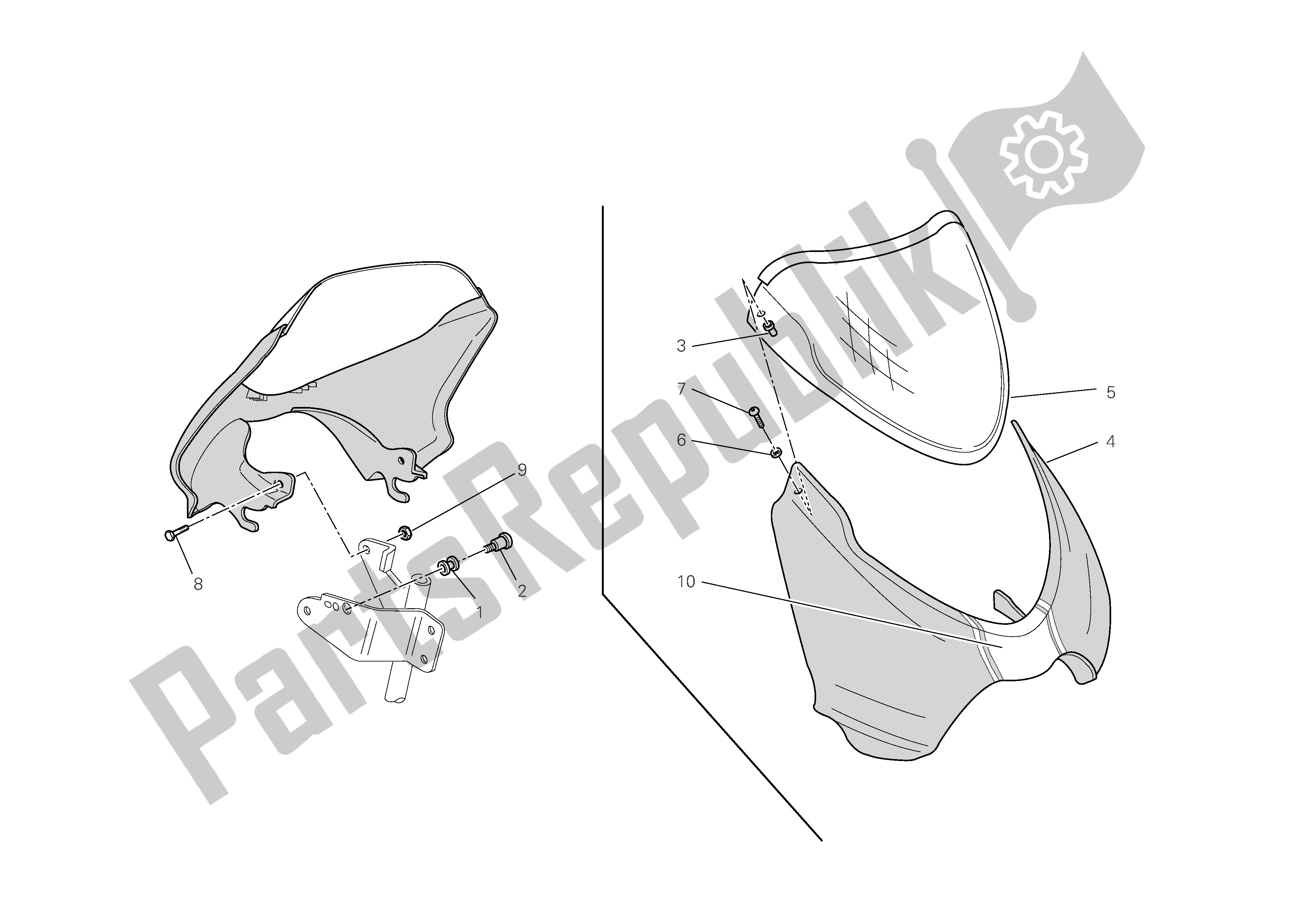 Tutte le parti per il Carenatura Del Faro del Ducati Monster S4 RS 1000 2006