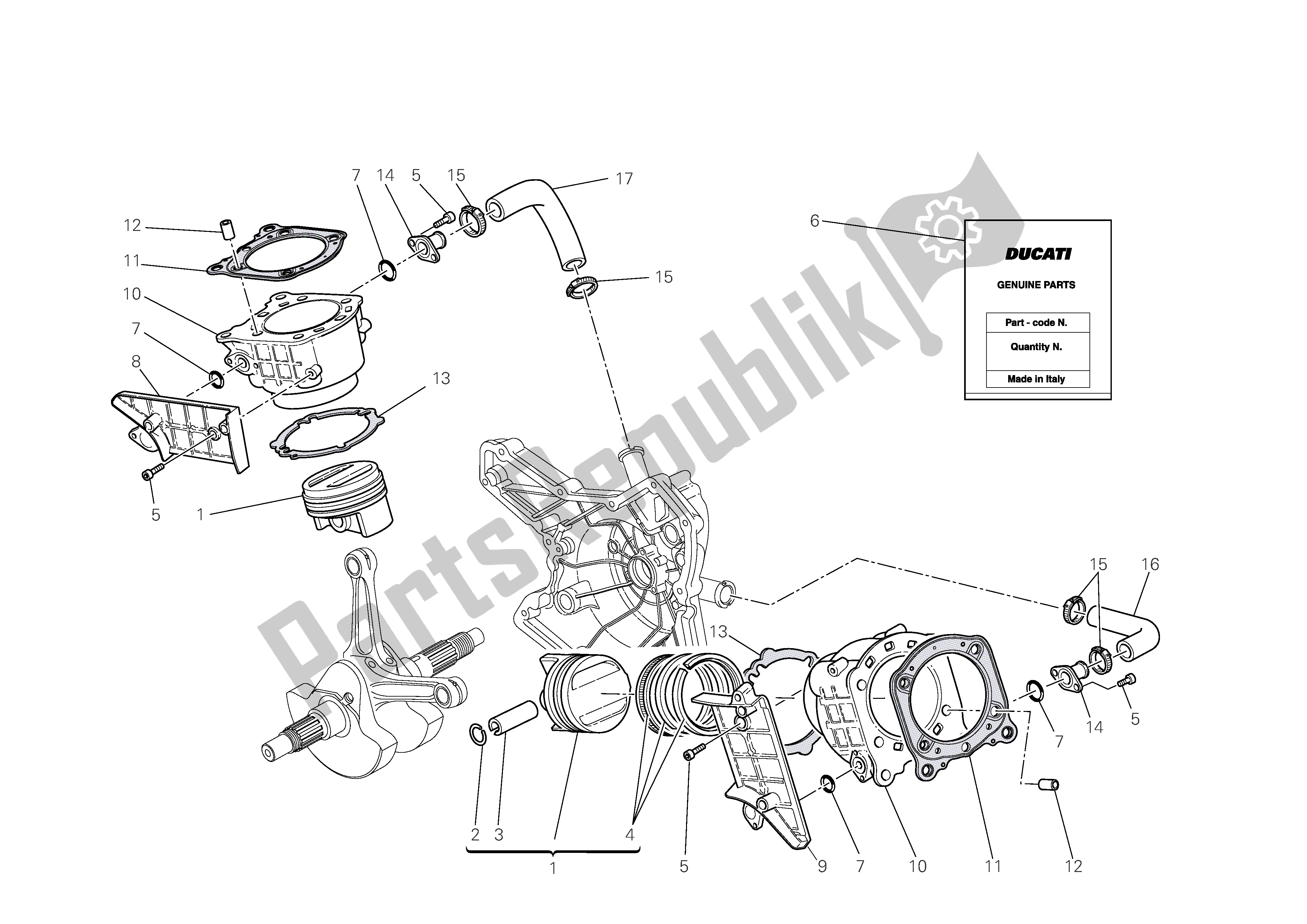 Alle onderdelen voor de Cilinders - Zuigers van de Ducati Monster S4 RS 1000 2006