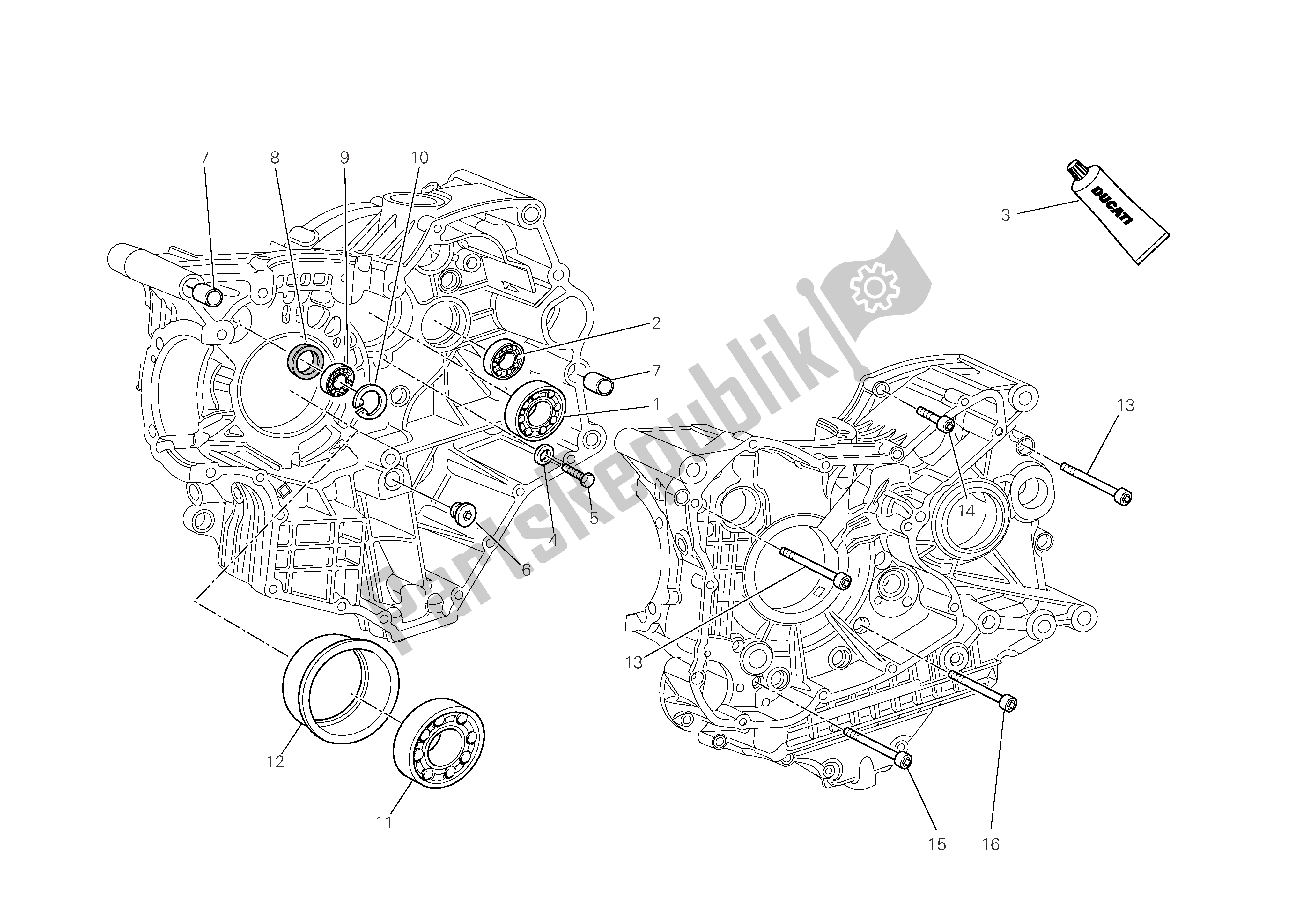 Todas las partes para Mitades Del Cárter de Ducati Monster S4 RS 1000 2006