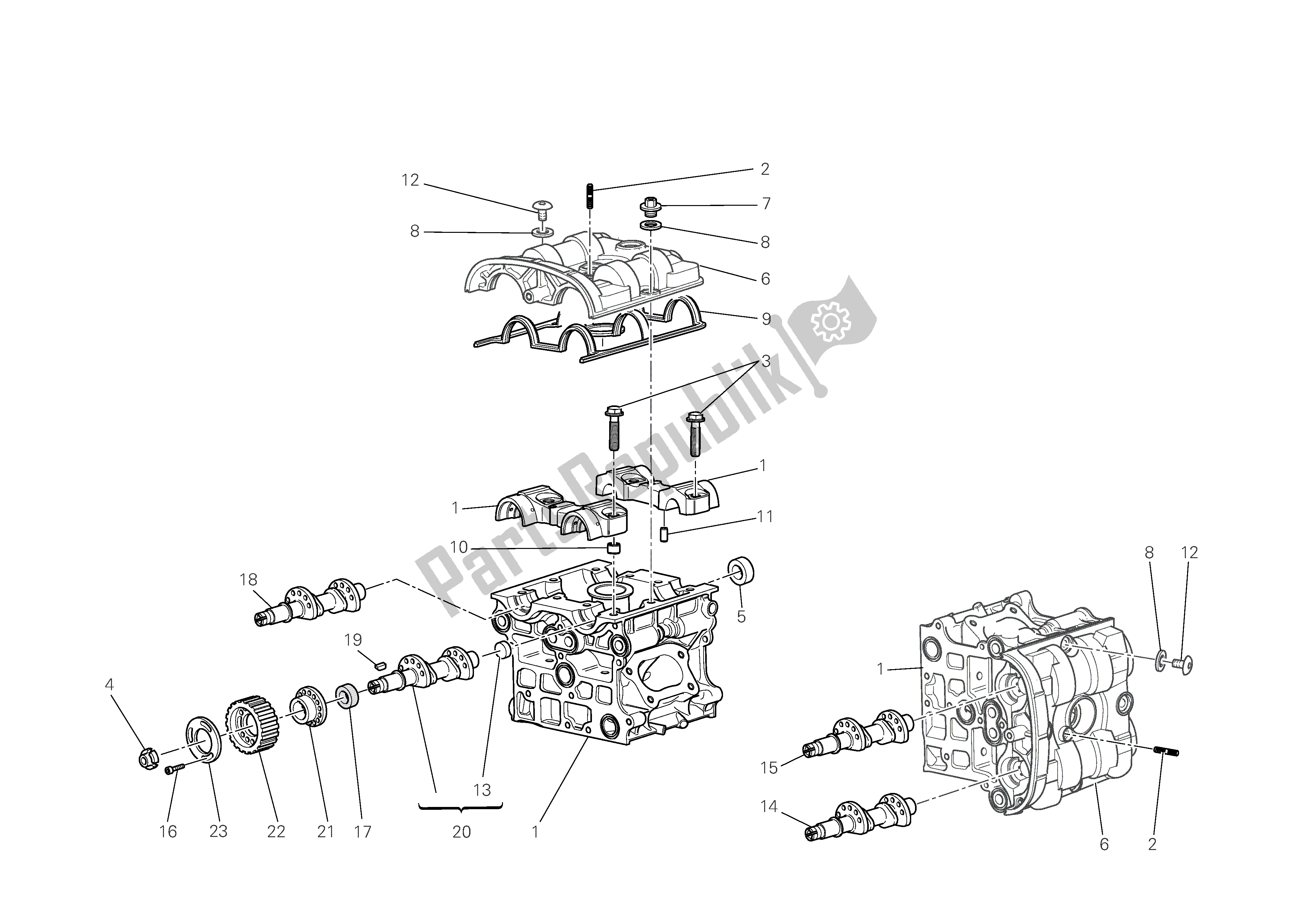 Tutte le parti per il Testata del Ducati Monster S4 RS 1000 2006