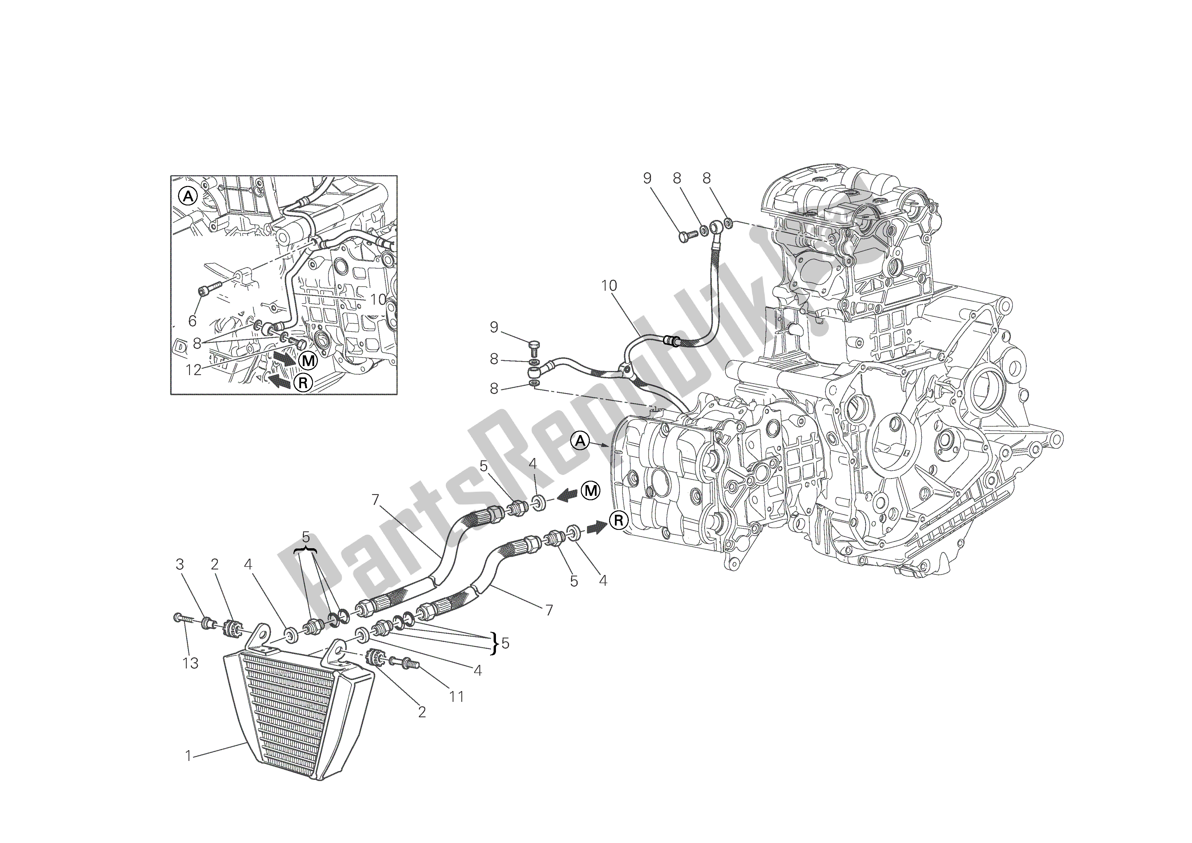 Todas las partes para Enfriador De Aceite de Ducati Monster S4 RS 1000 2006