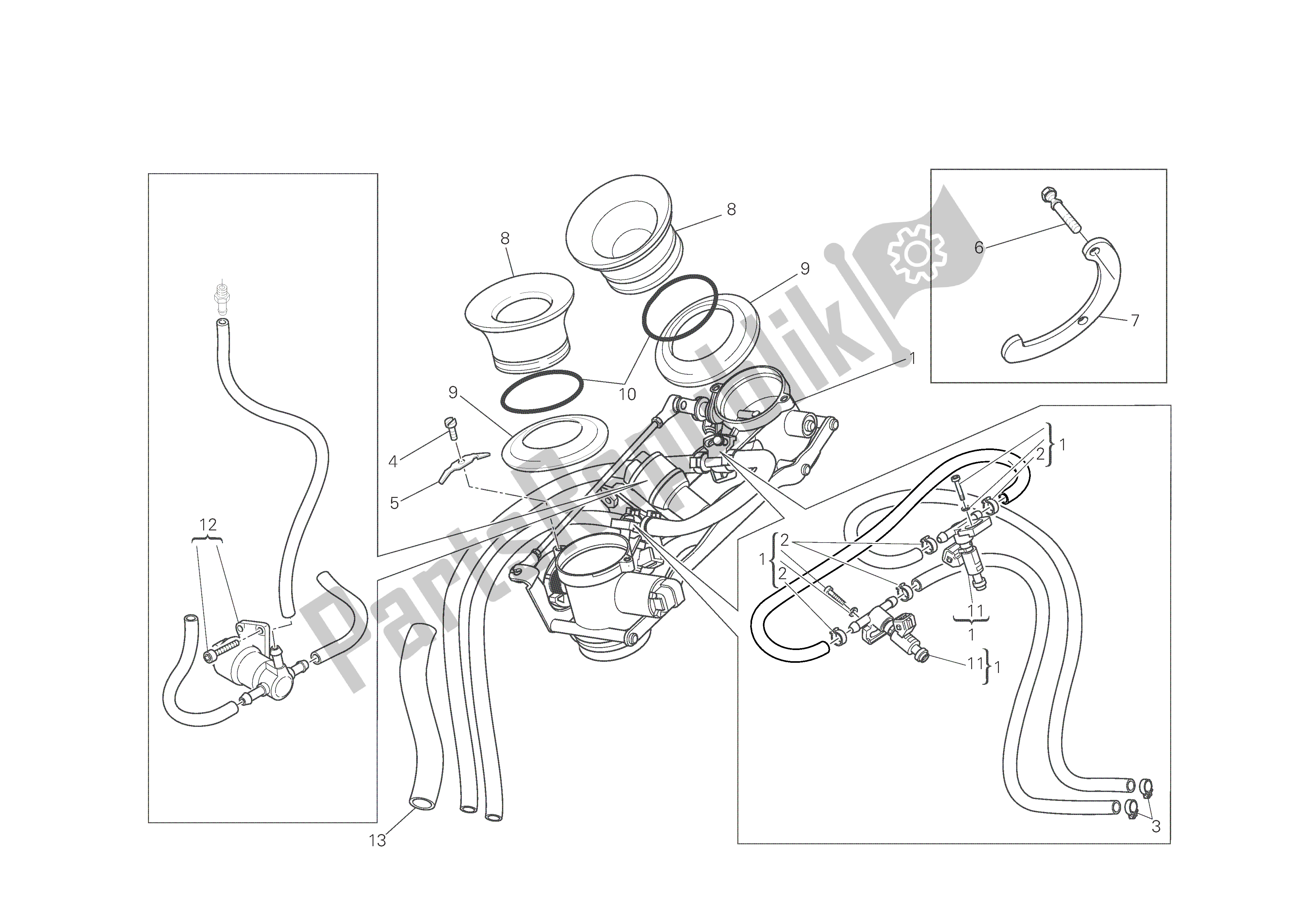 Tutte le parti per il Corpo Farfallato del Ducati Monster S4 RS 1000 2006