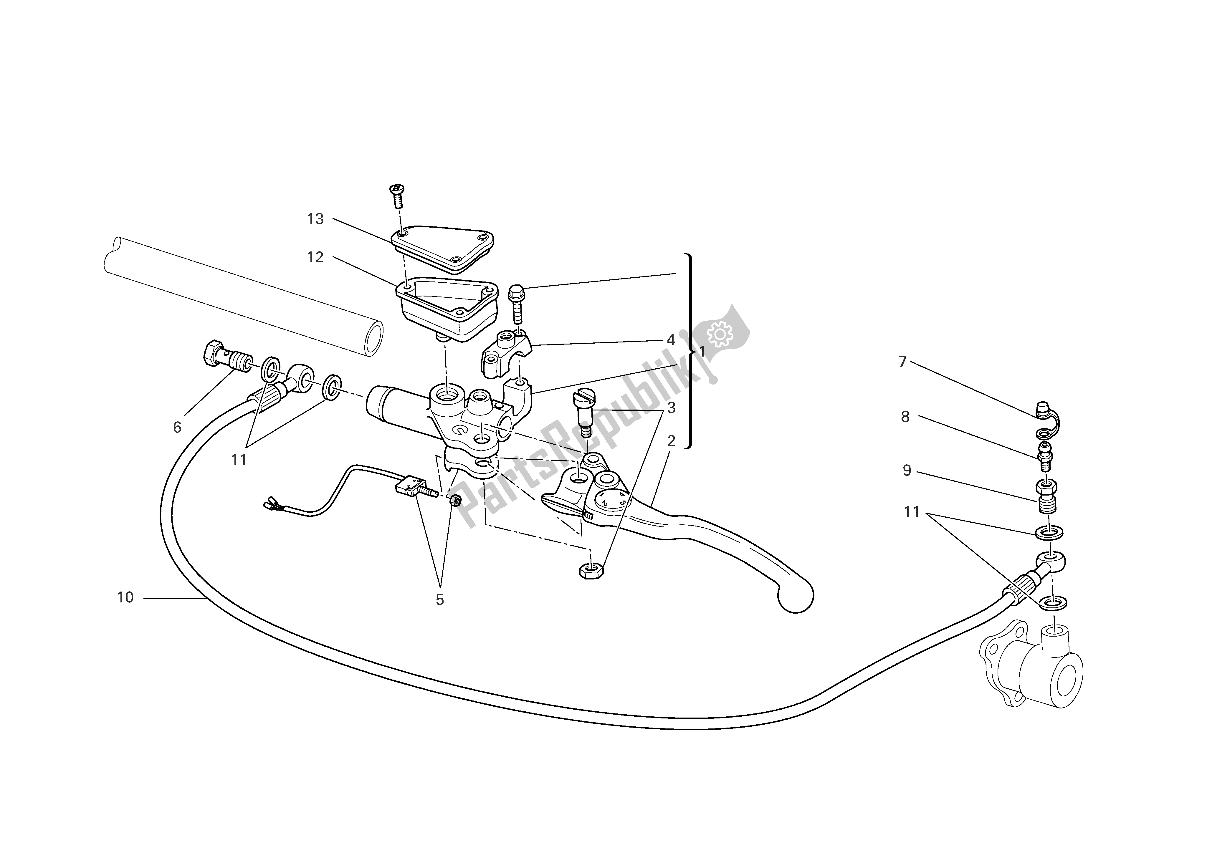 Tutte le parti per il Controllo Della Frizione del Ducati Multistrada 1000 2005