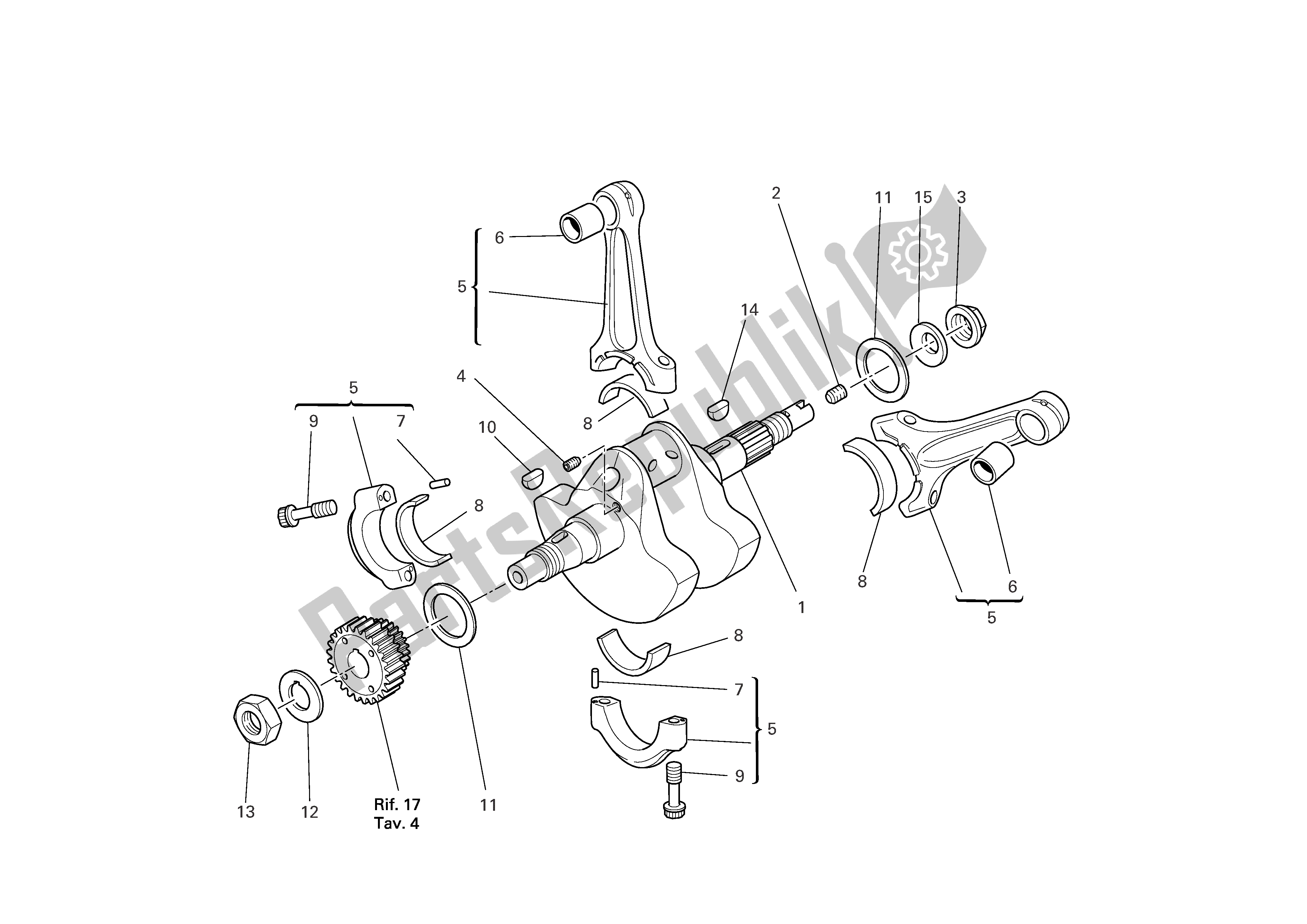 All parts for the Connecting Rods of the Ducati Multistrada 1000 2005