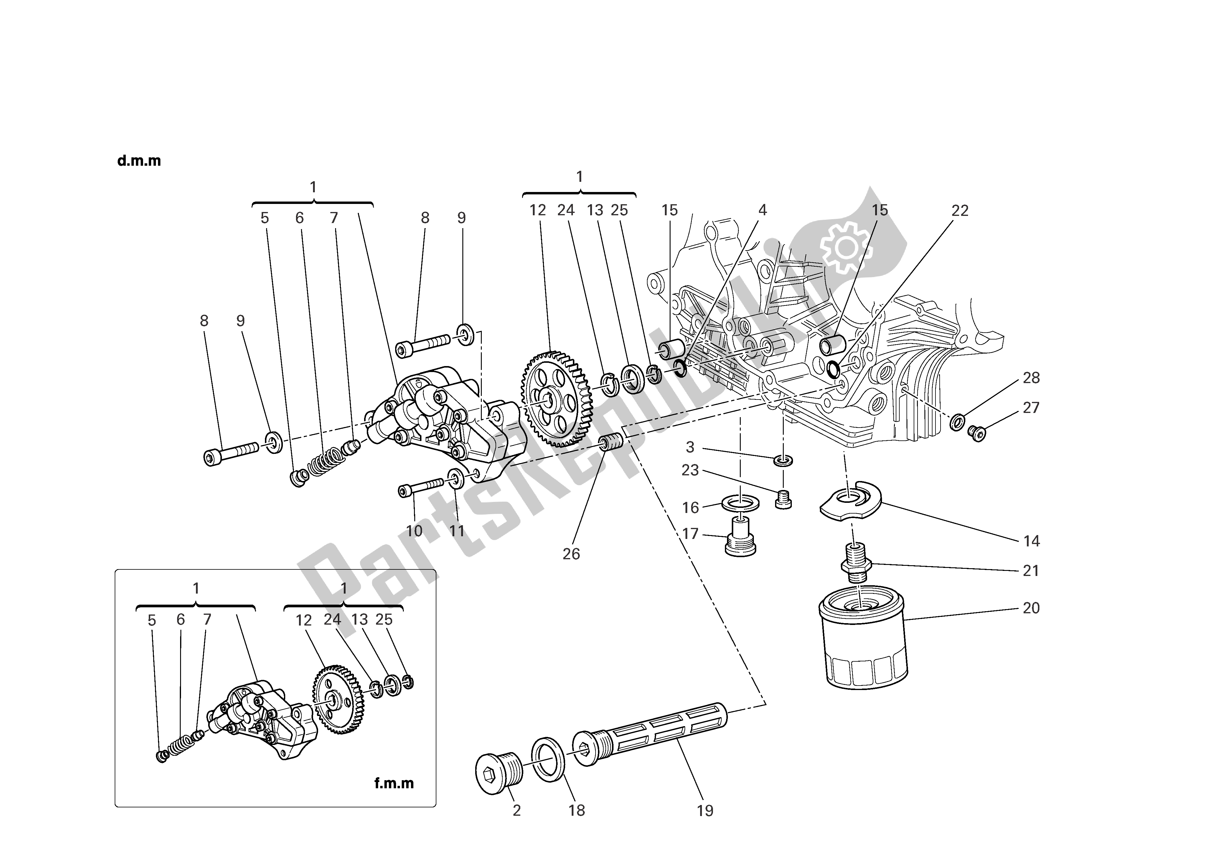 Alle onderdelen voor de Filters En Oliepomp van de Ducati Multistrada 1000 2005