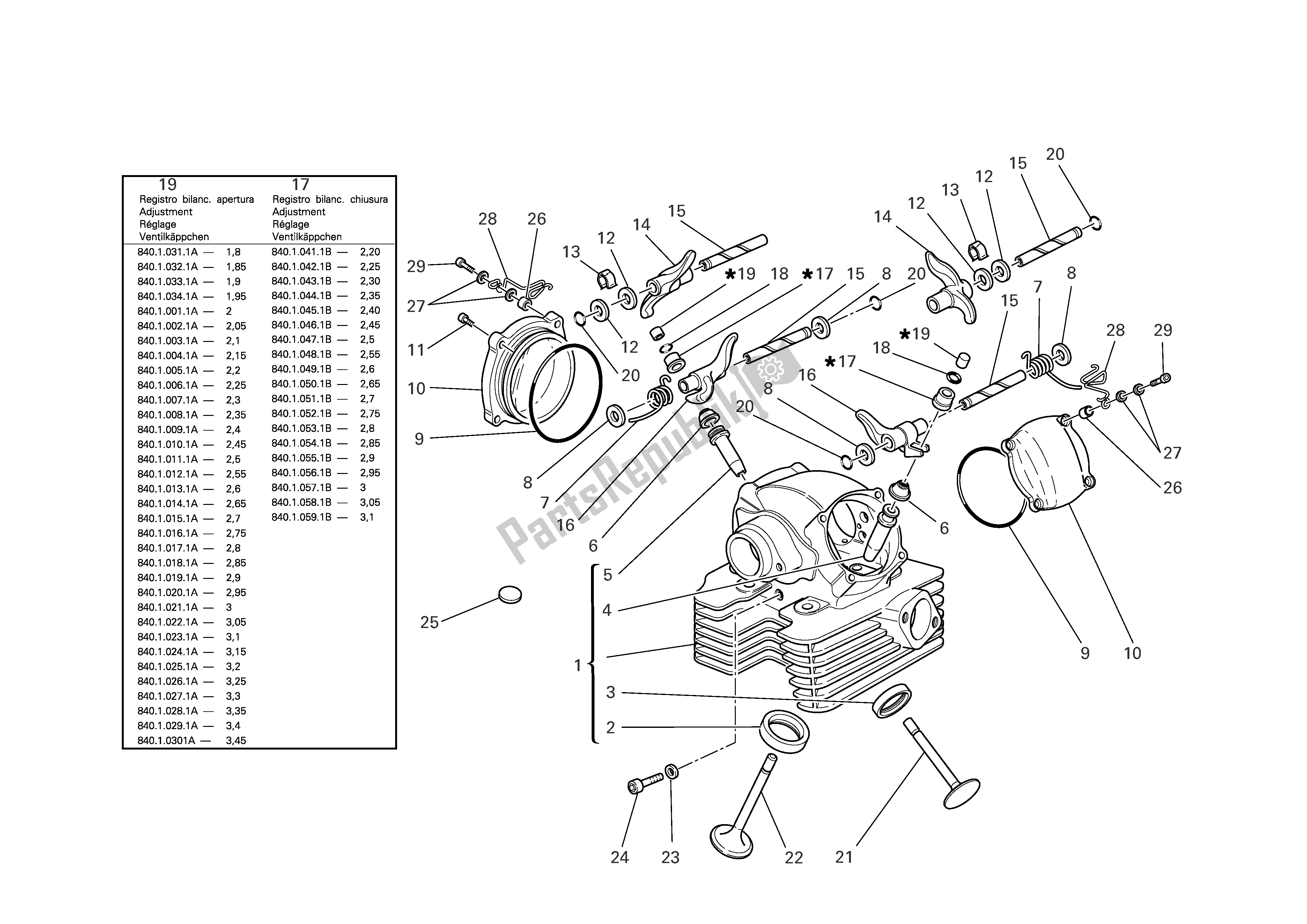 Toutes les pièces pour le Culasse Verticale du Ducati Multistrada 1000 2005