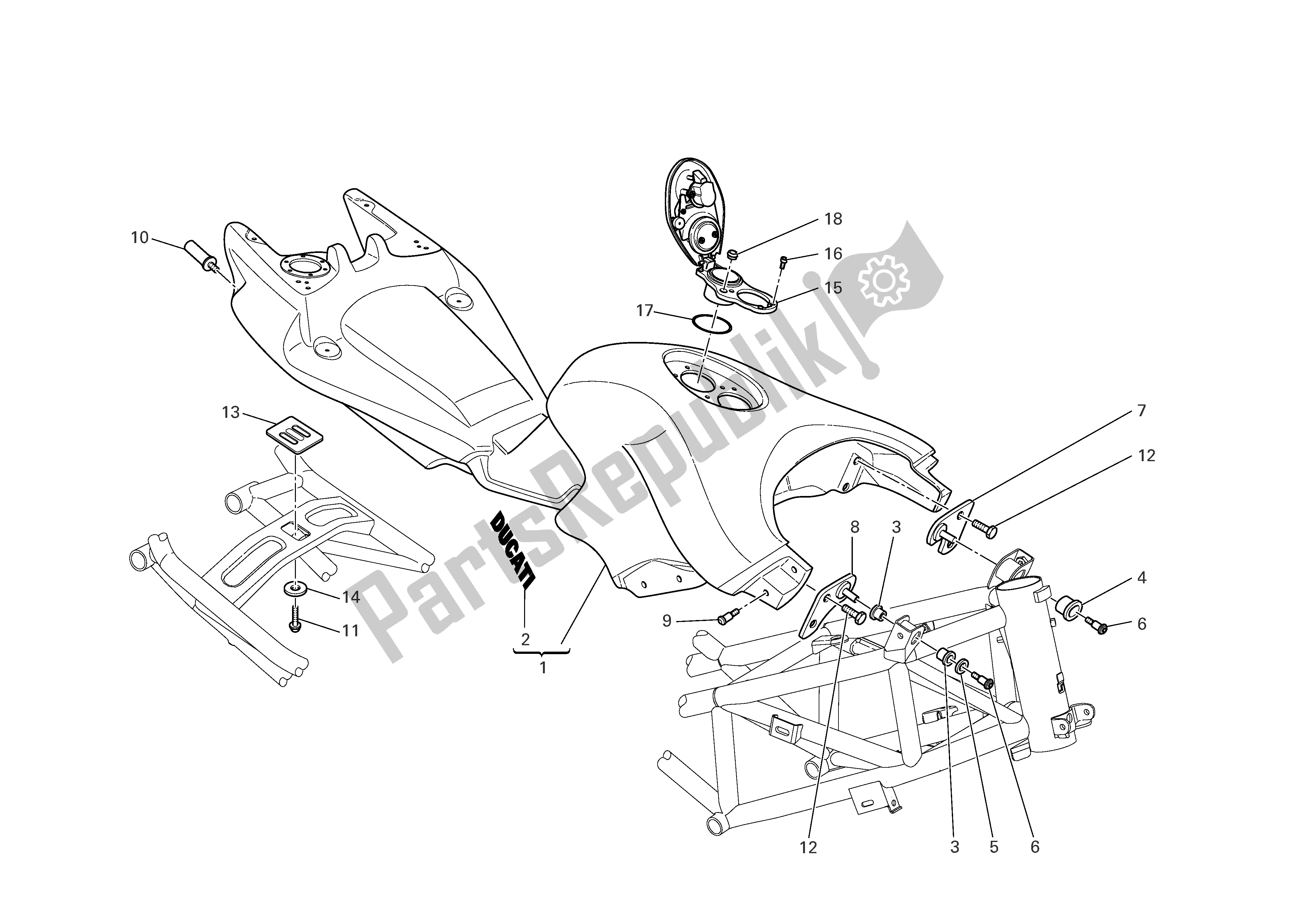 Todas las partes para Depósito De Combustible de Ducati Multistrada 620 2006