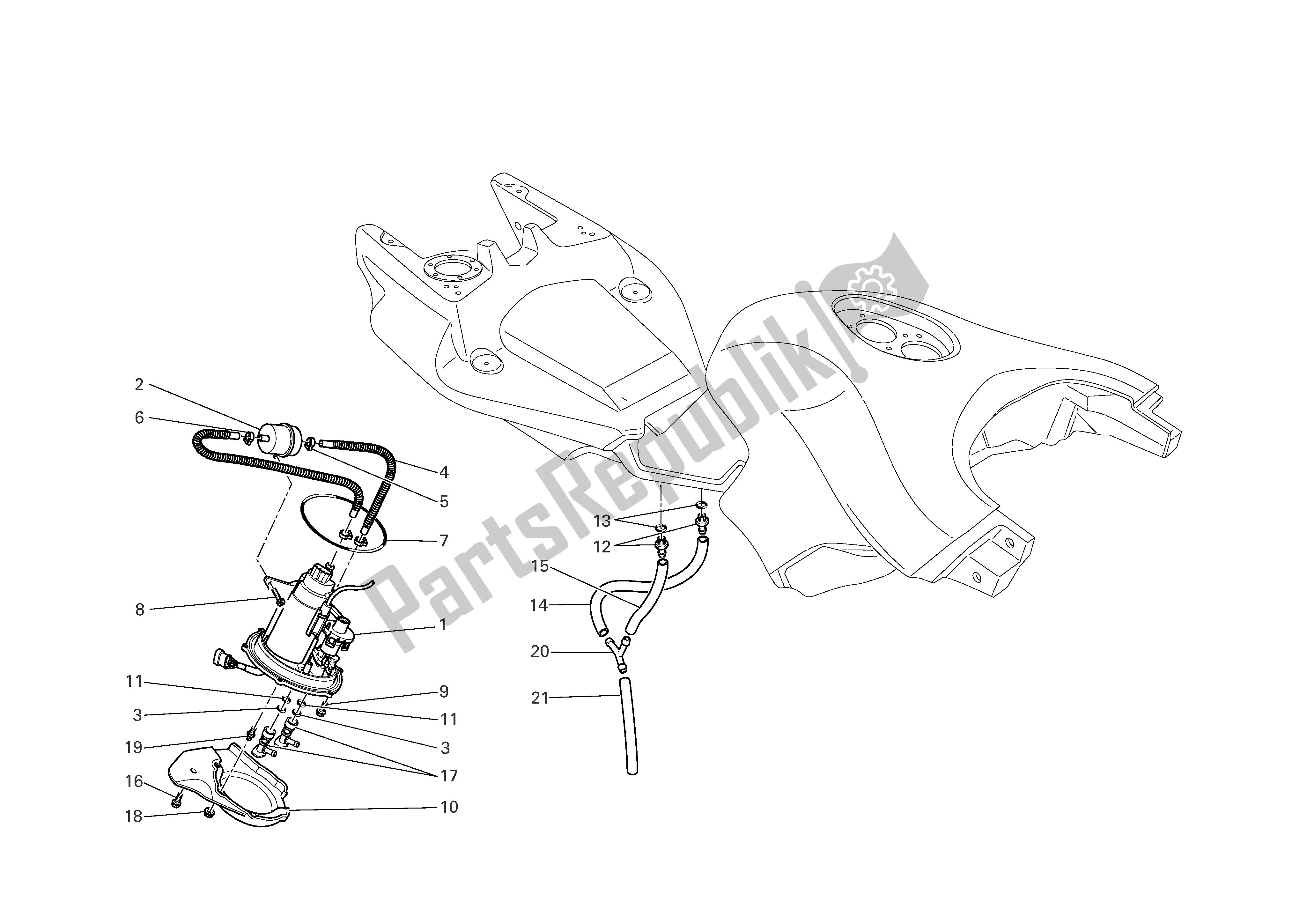 Todas las partes para Sistema De Combustible de Ducati Multistrada 620 2006