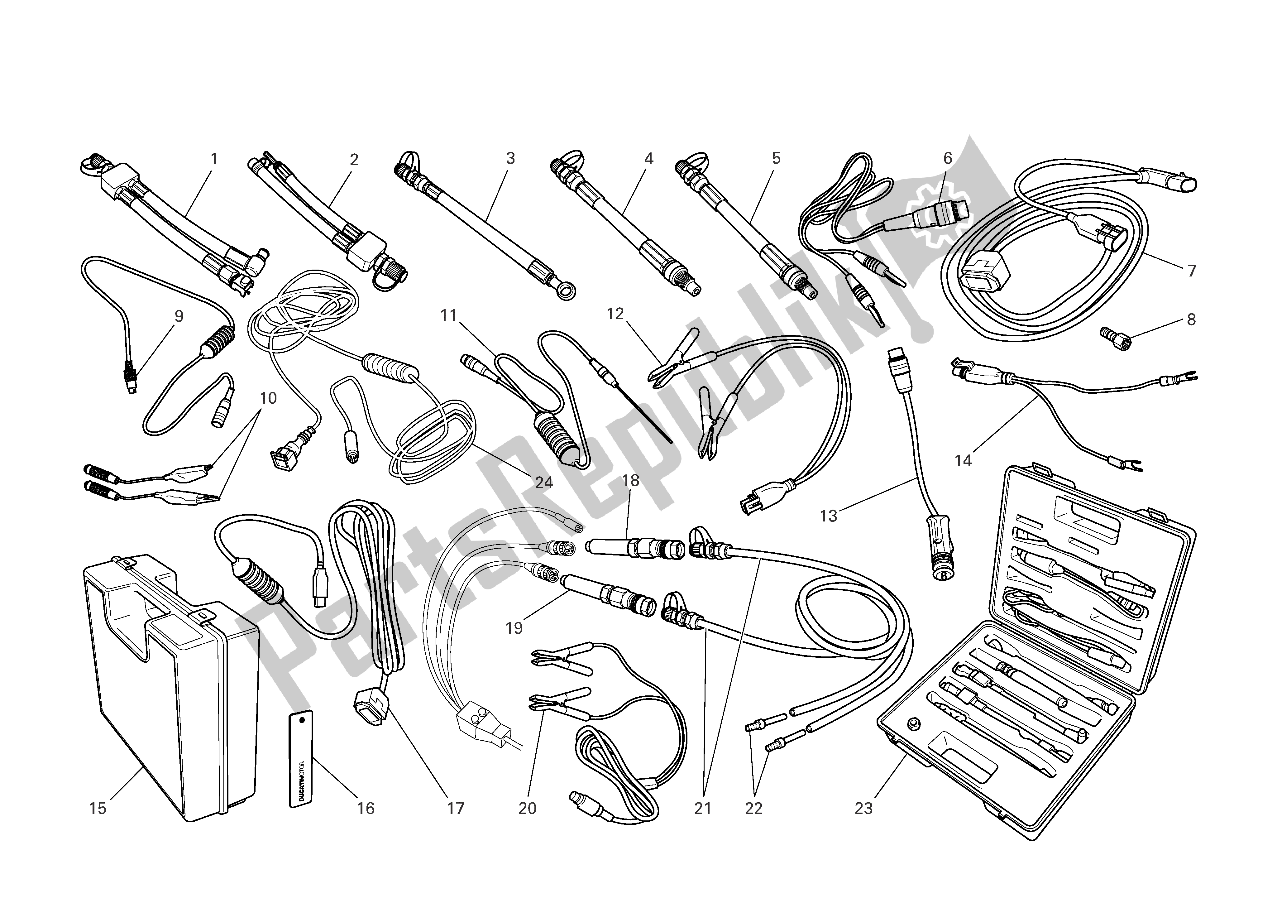 Alle onderdelen voor de Werkplaats Service Tools van de Ducati Multistrada 620 2006