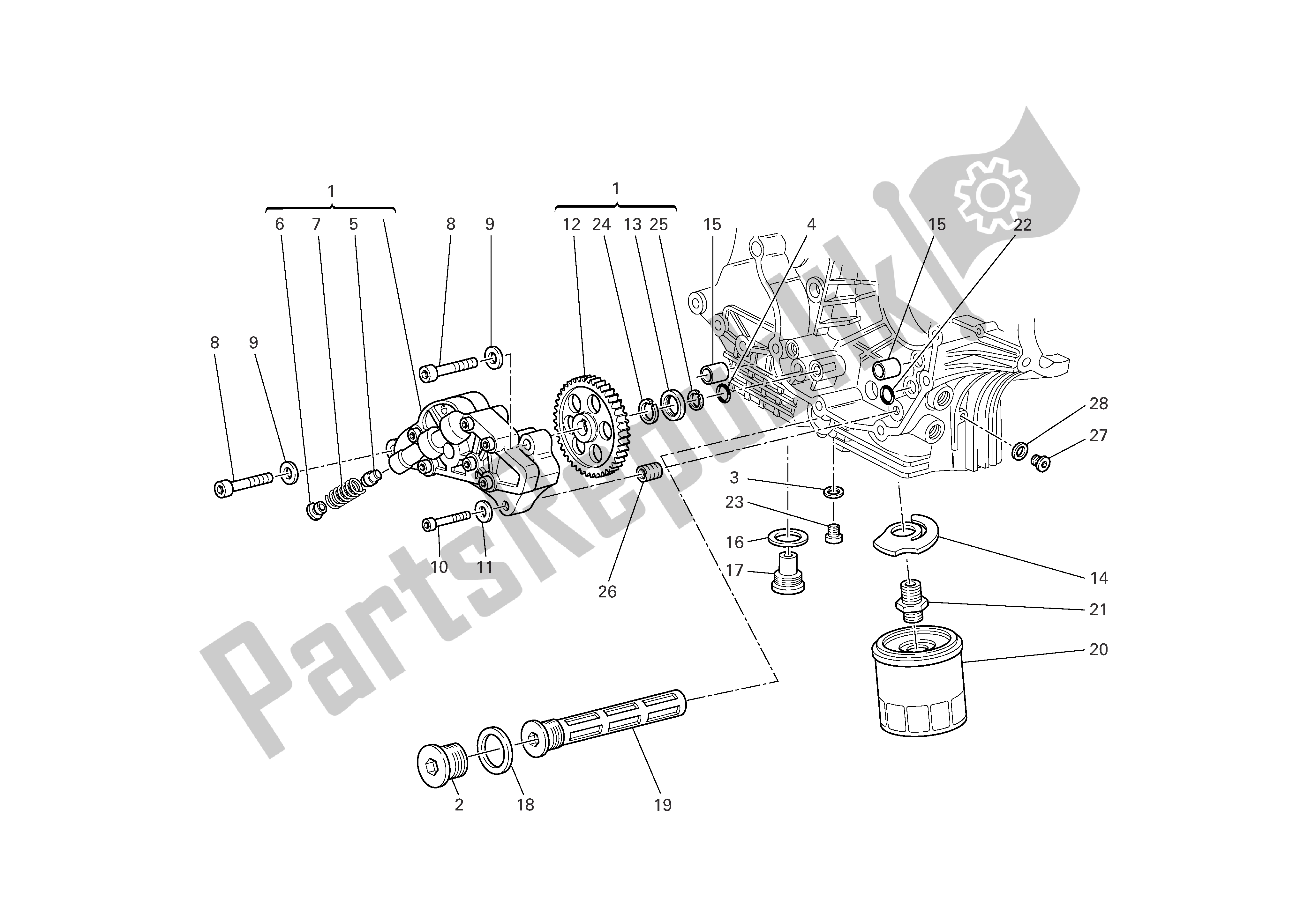 Alle onderdelen voor de Filters En Oliepomp van de Ducati Multistrada 620 2006