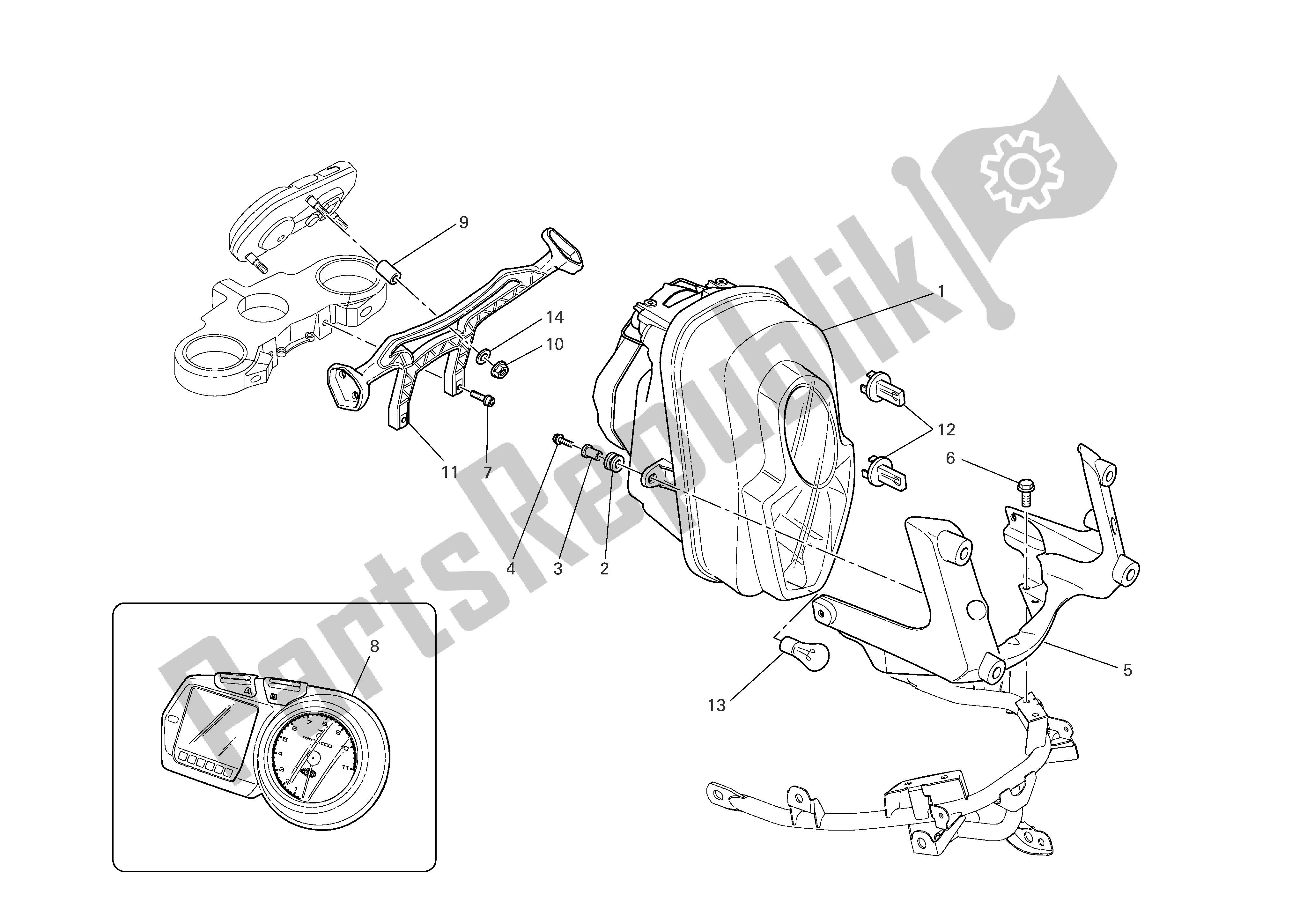 Todas las partes para Faro E Instr. Panel de Ducati Multistrada 620 2006