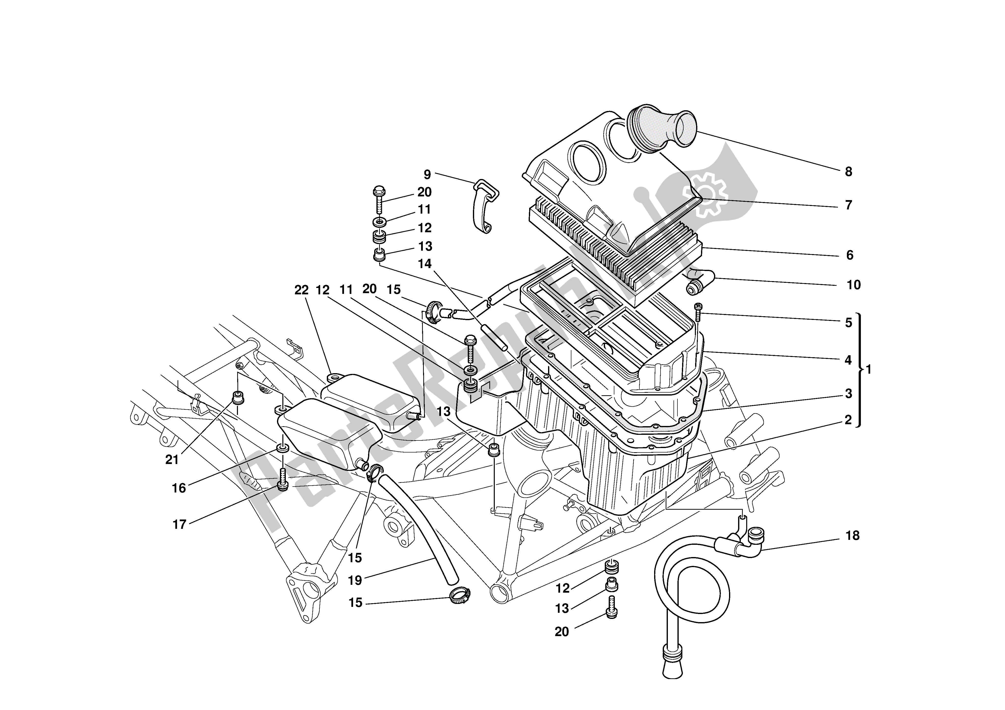 Todas las partes para Inducción De Aire Y Solvente de Ducati Supersport 620 2002