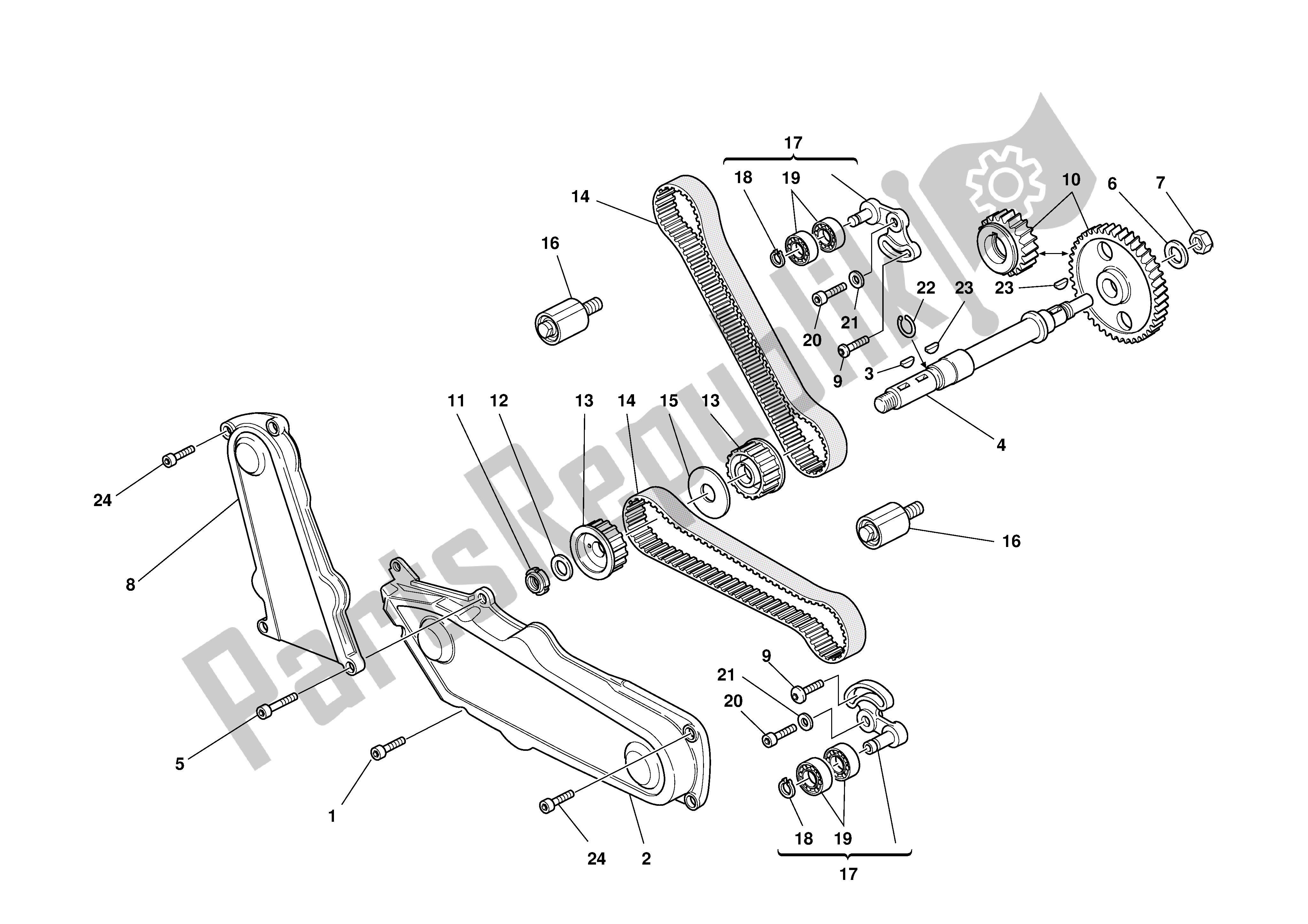 Alle onderdelen voor de Timing van de Ducati Supersport 620 2002