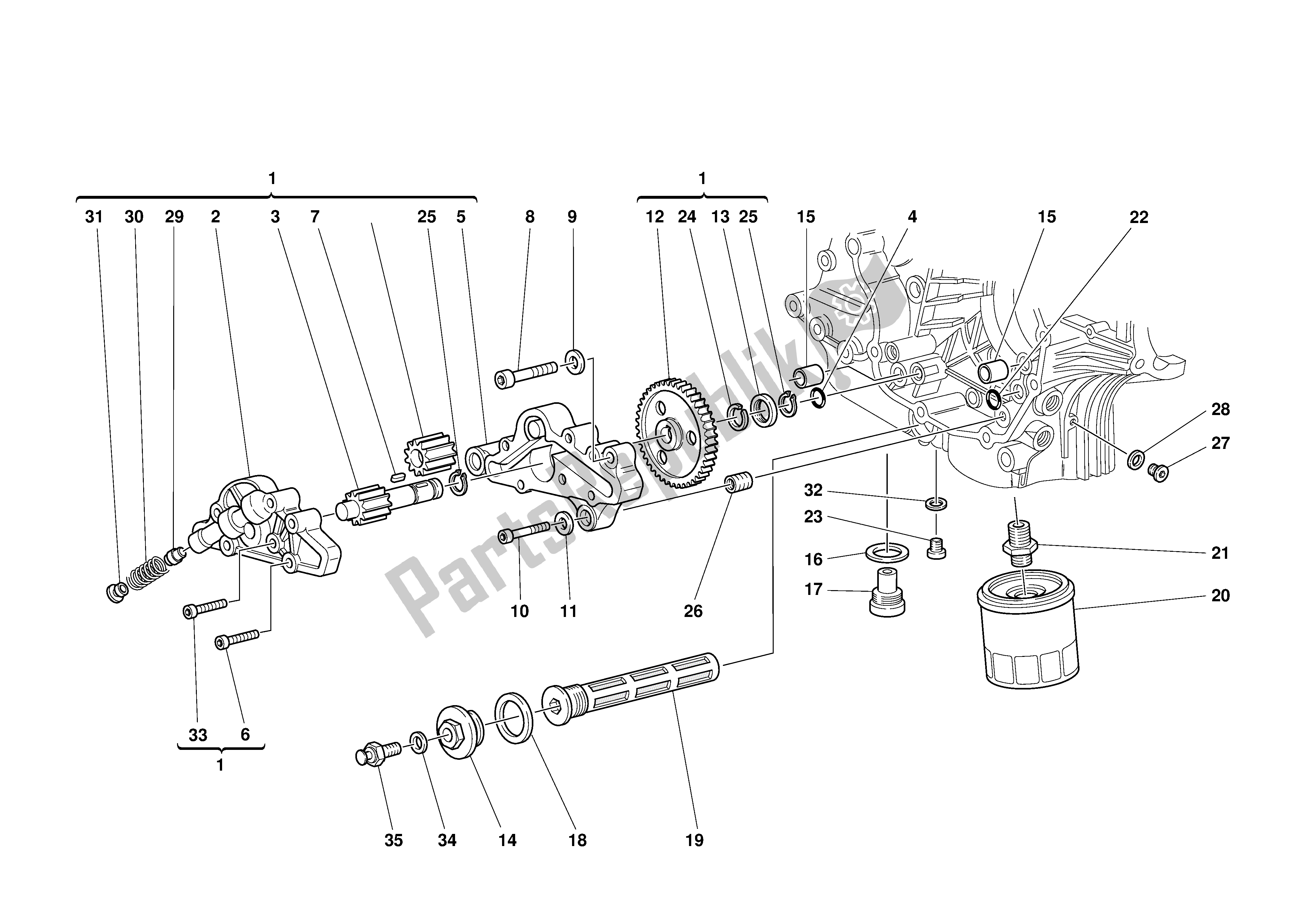 Todas las partes para Filtros Y Bomba De Aceite de Ducati Supersport 620 2002