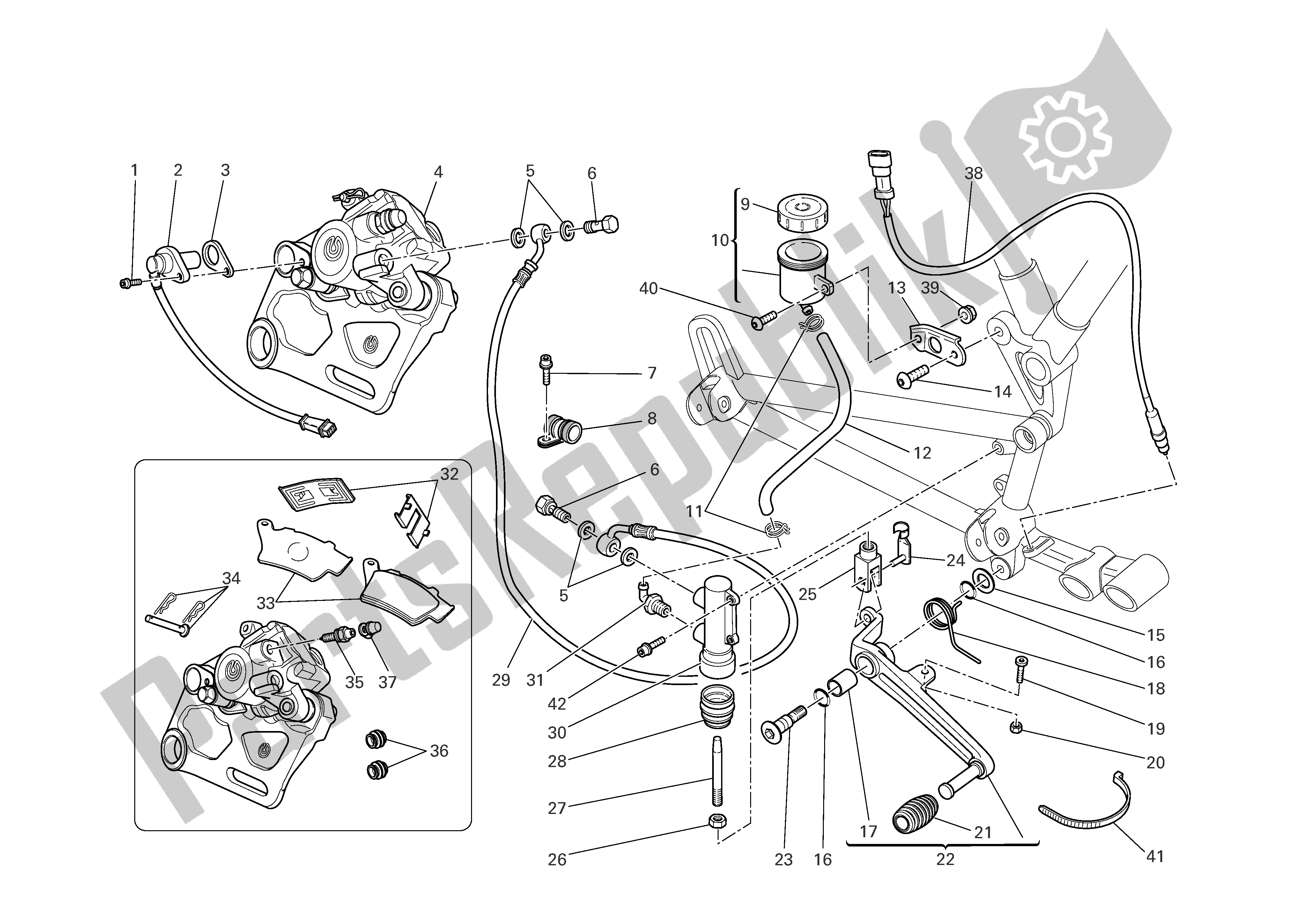 Todas las partes para Freno Hidráulico Trasero de Ducati Sportclassic 1000 2007