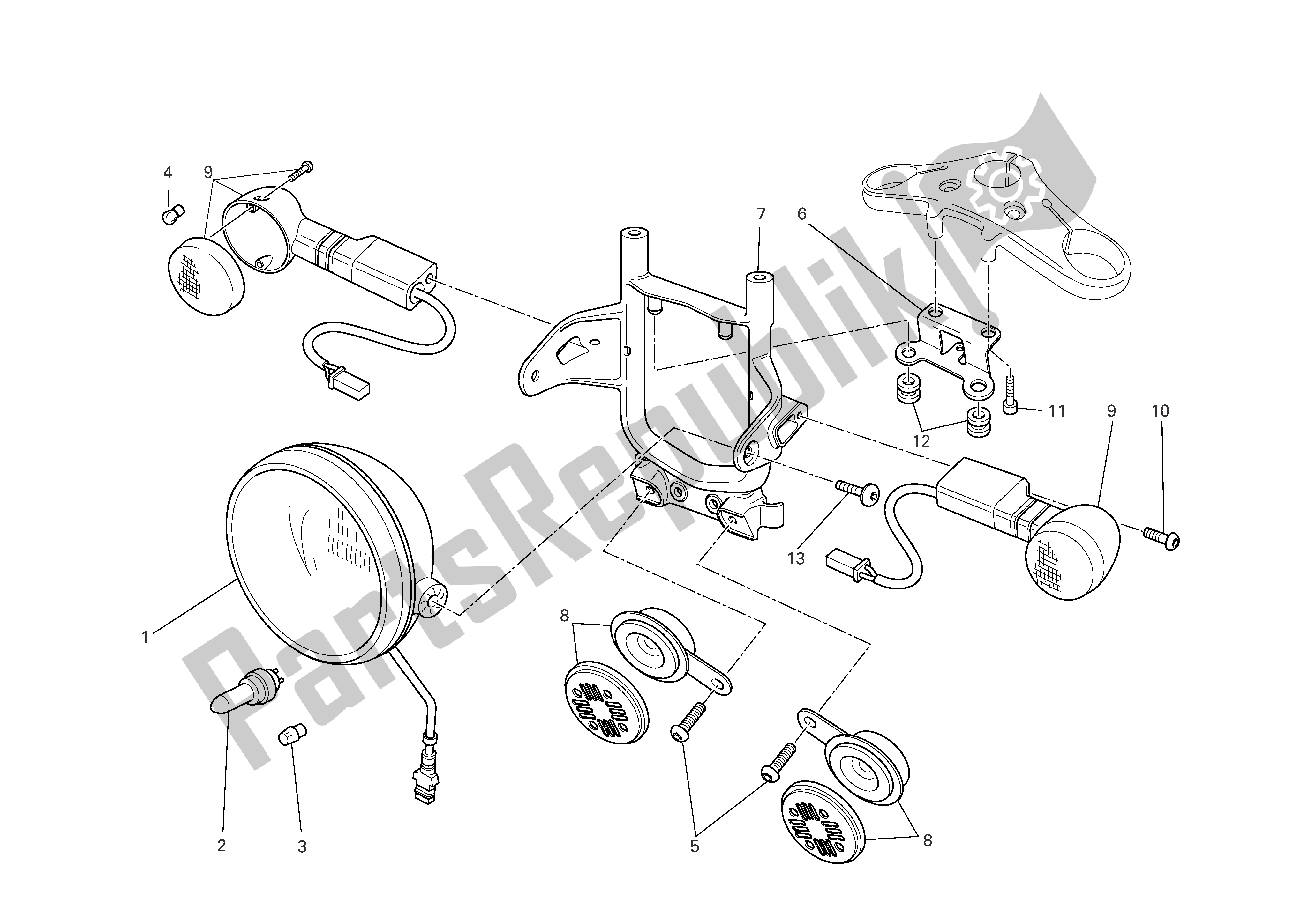 Todas las partes para Faro de Ducati Sportclassic 1000 2007