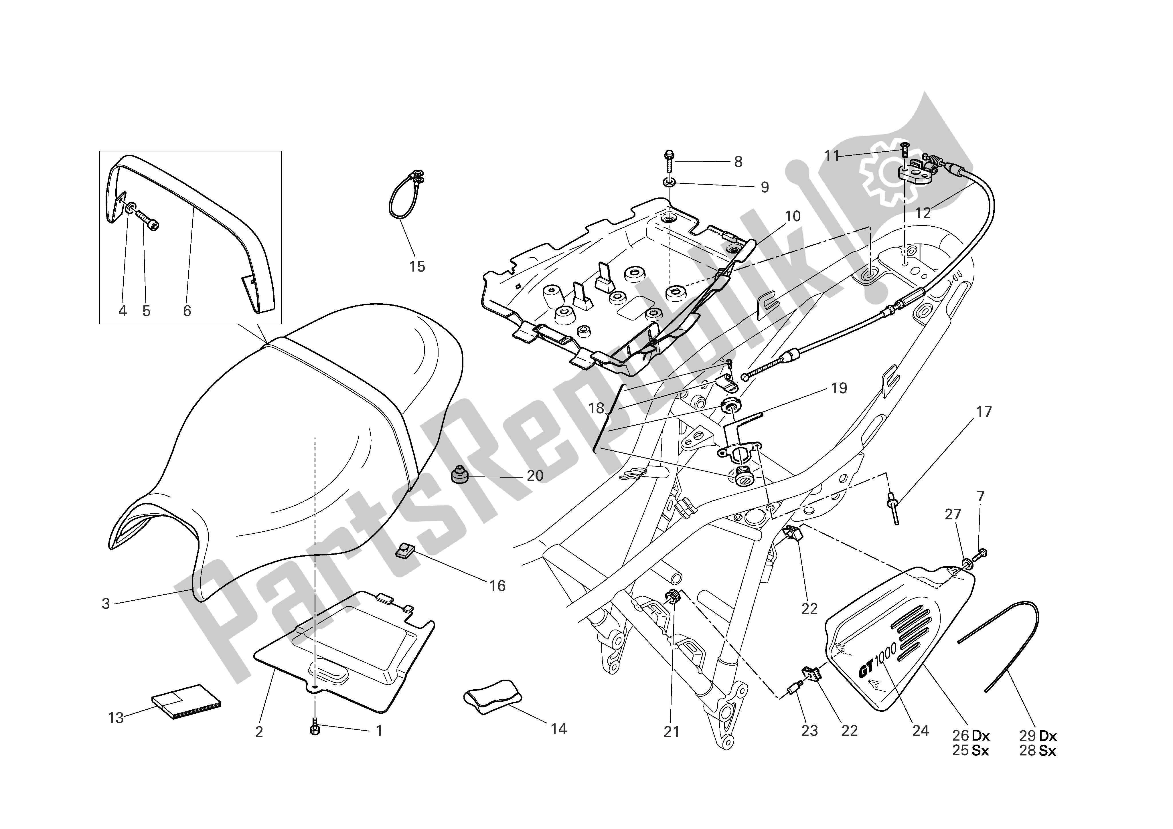 Todas las partes para Asiento de Ducati Sportclassic 1000 2007