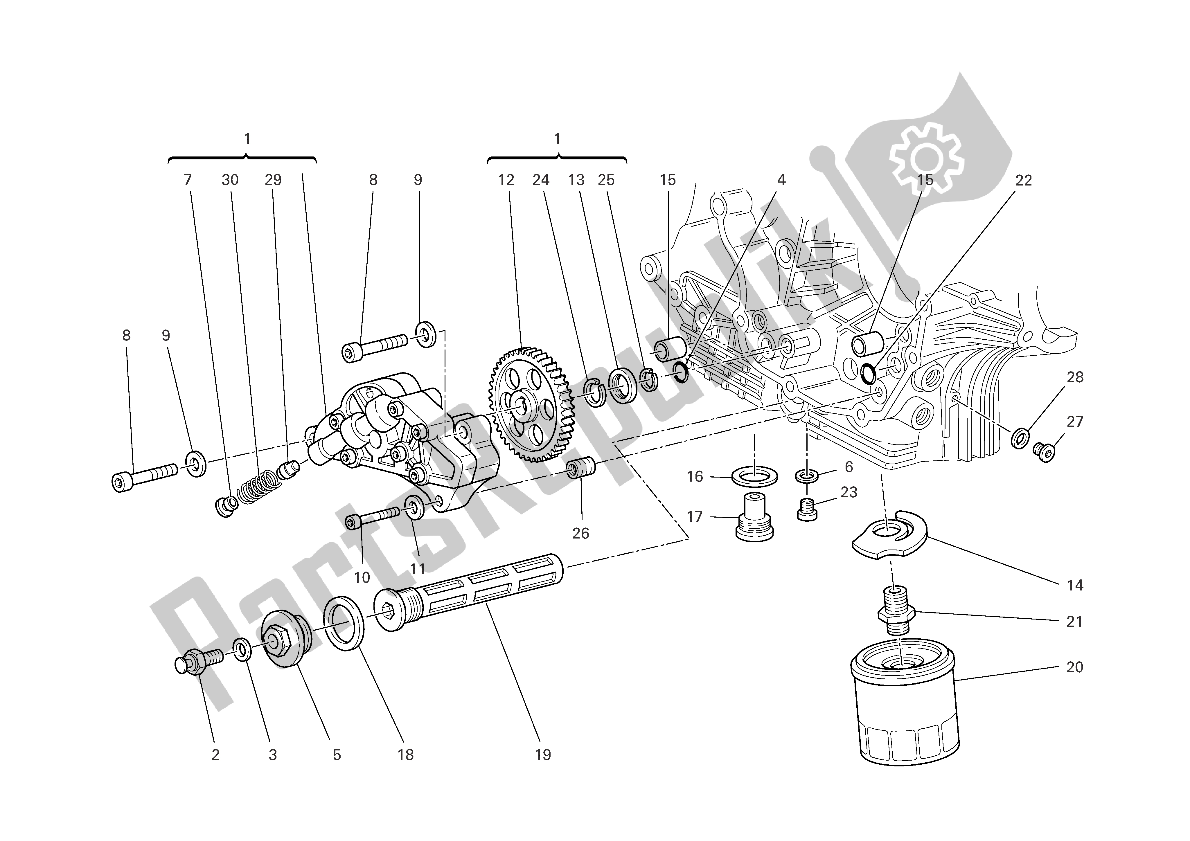 All parts for the Filters And Oil Pump of the Ducati Sportclassic 1000 2007