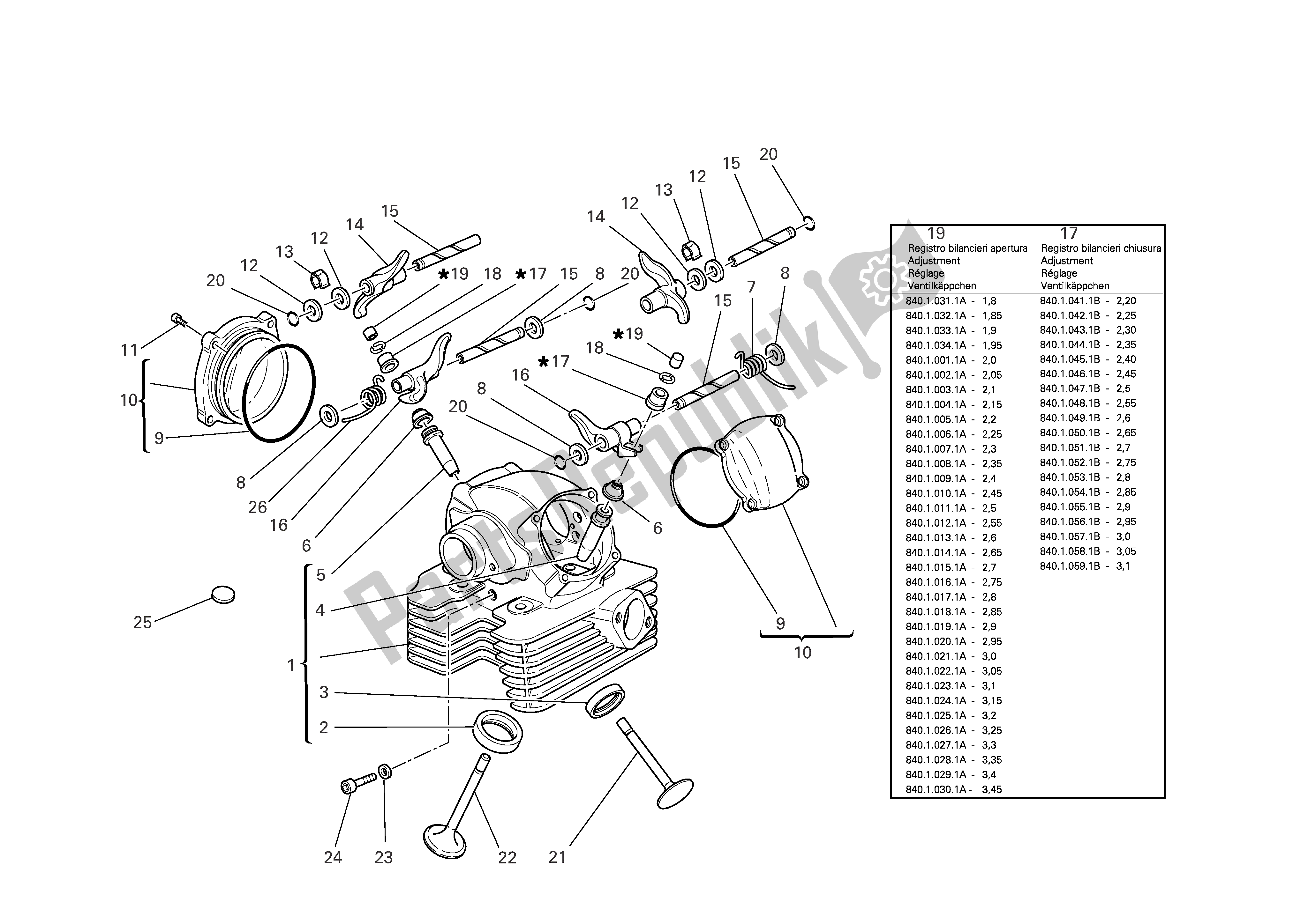 Todas las partes para Culata Vertical de Ducati Sportclassic 1000 2007