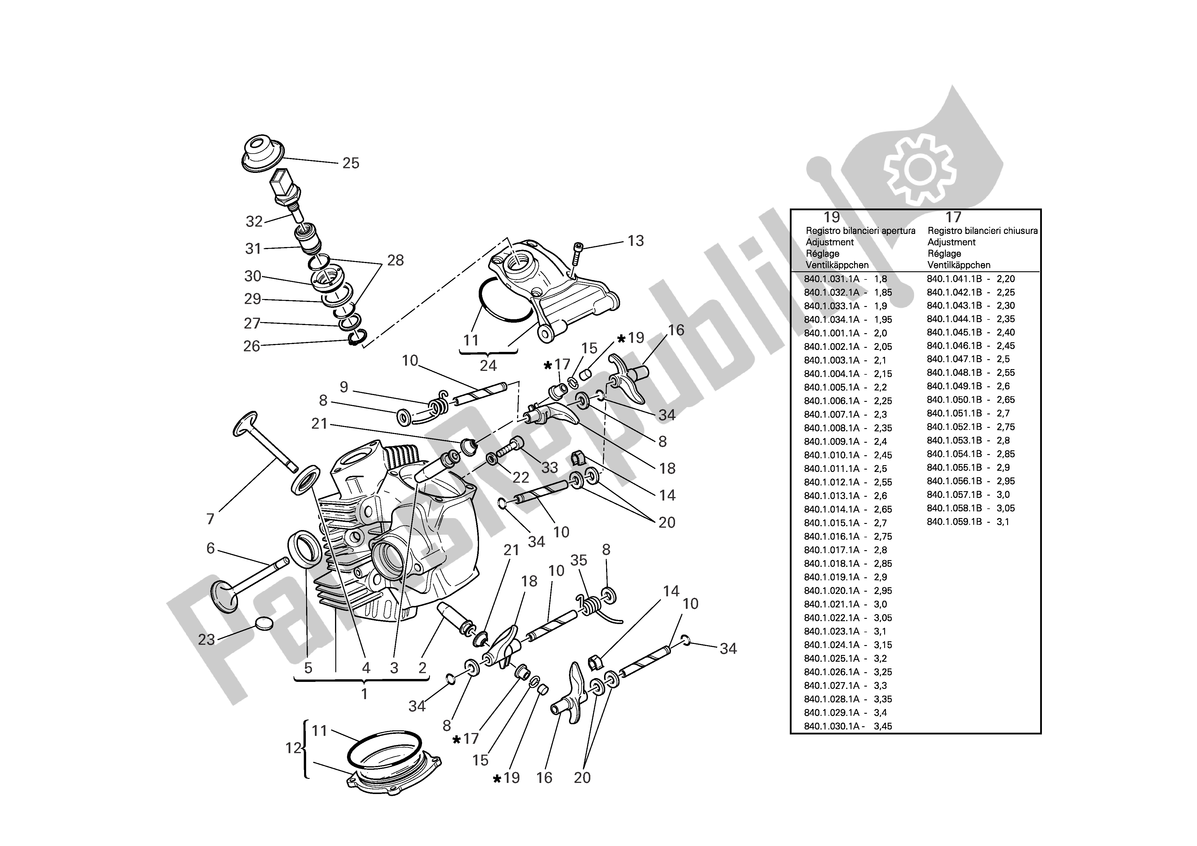 Todas las partes para Culata Horizontal de Ducati Sportclassic 1000 2007