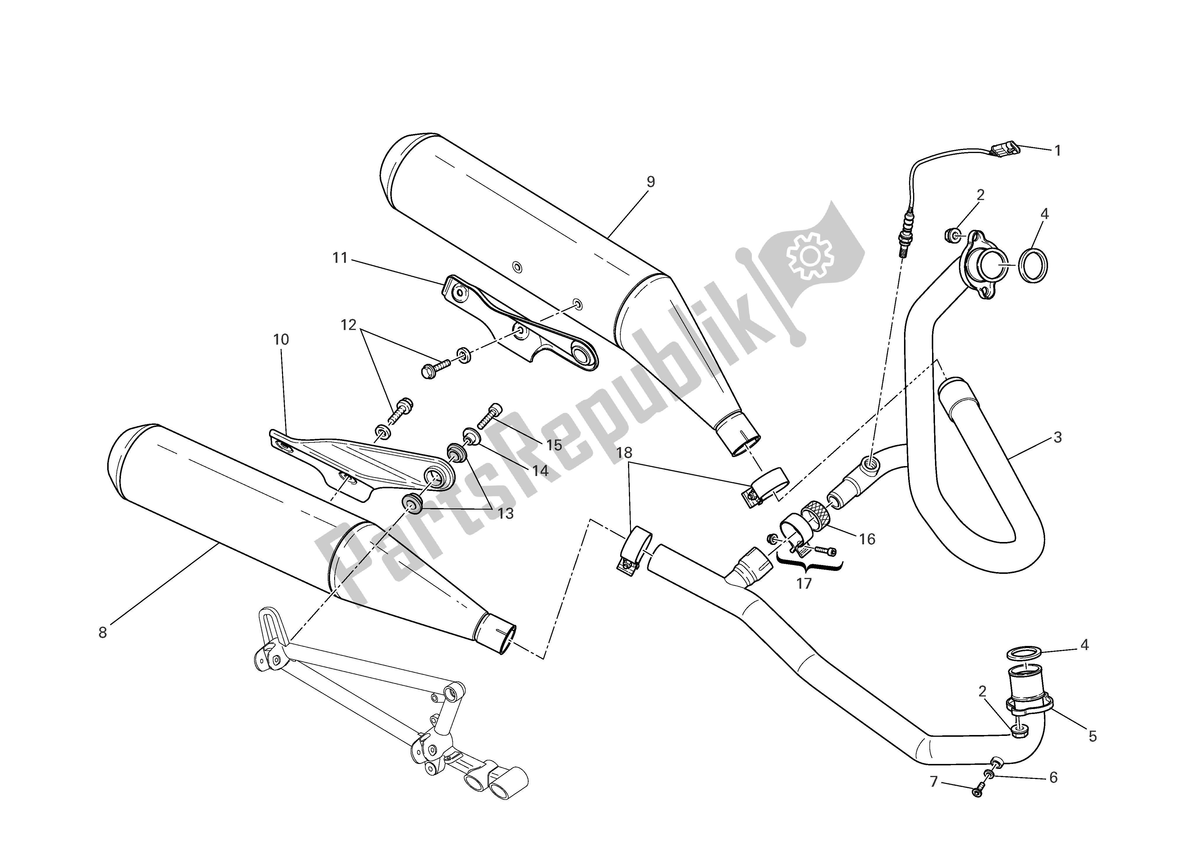 Todas las partes para Sistema De Escape de Ducati Sportclassic 1000 2007