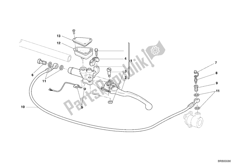 All parts for the Clutch Master Cylinder of the Ducati Multistrada 1000 S USA 2005