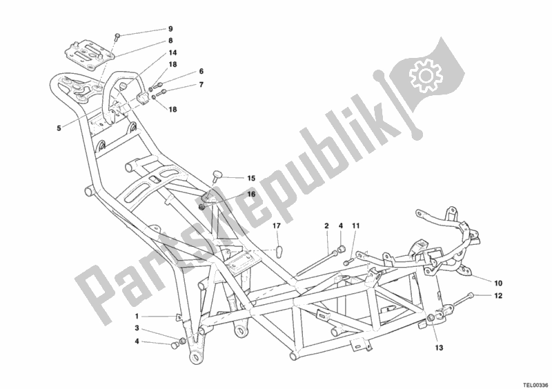 Wszystkie części do Rama Ducati Multistrada 1000 S USA 2005