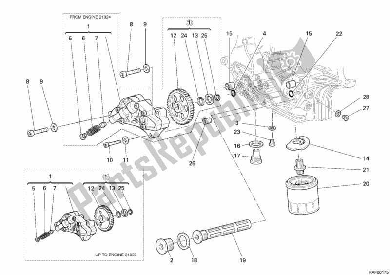 Toutes les pièces pour le Pompe à Huile - Filtre du Ducati Multistrada 1000 S USA 2005