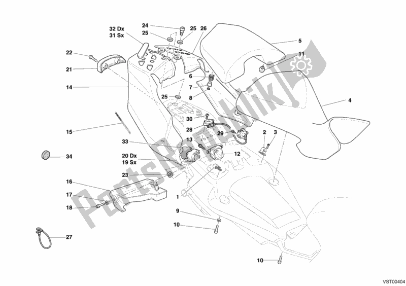 Tutte le parti per il Posto A Sedere del Ducati Multistrada 1000 S USA 2005