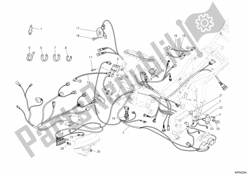 Alle onderdelen voor de Kabelboom van de Ducati Multistrada 1000 S USA 2005