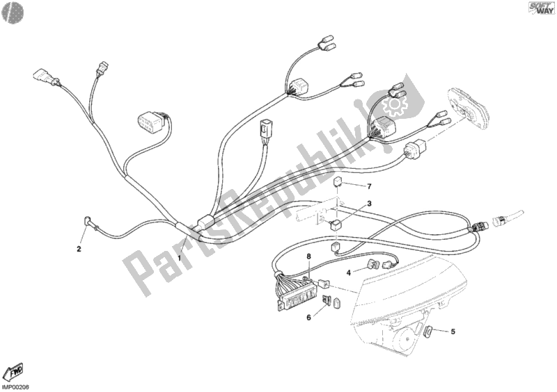 Alle onderdelen voor de Kabel Koplamp van de Ducati Multistrada 1000 2003
