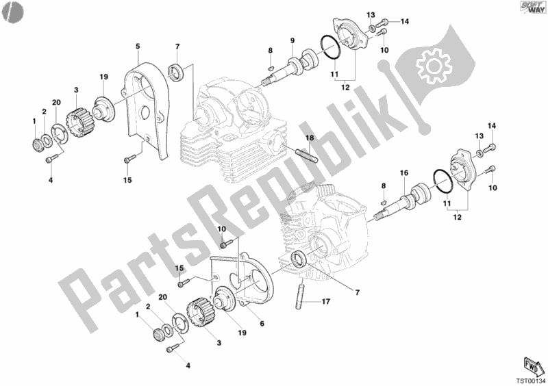 All parts for the Camshaft of the Ducati Multistrada 1000 2003