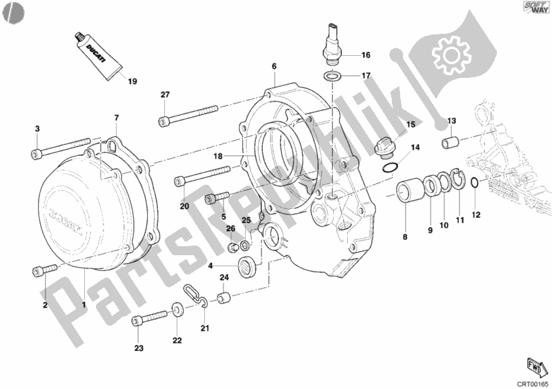 Tutte le parti per il Coperchio Frizione del Ducati Multistrada 1000 2003