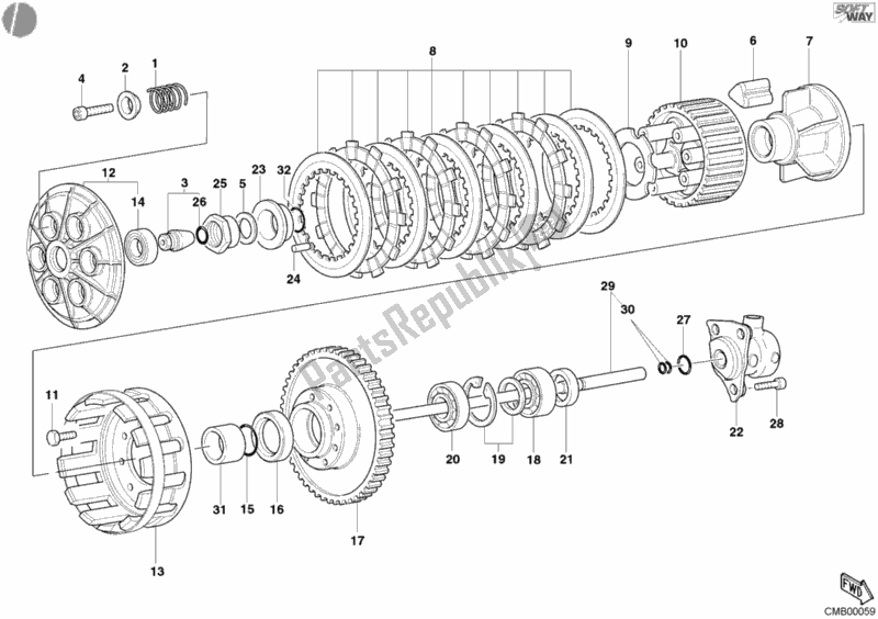 Todas las partes para Embrague de Ducati Multistrada 1000 2003