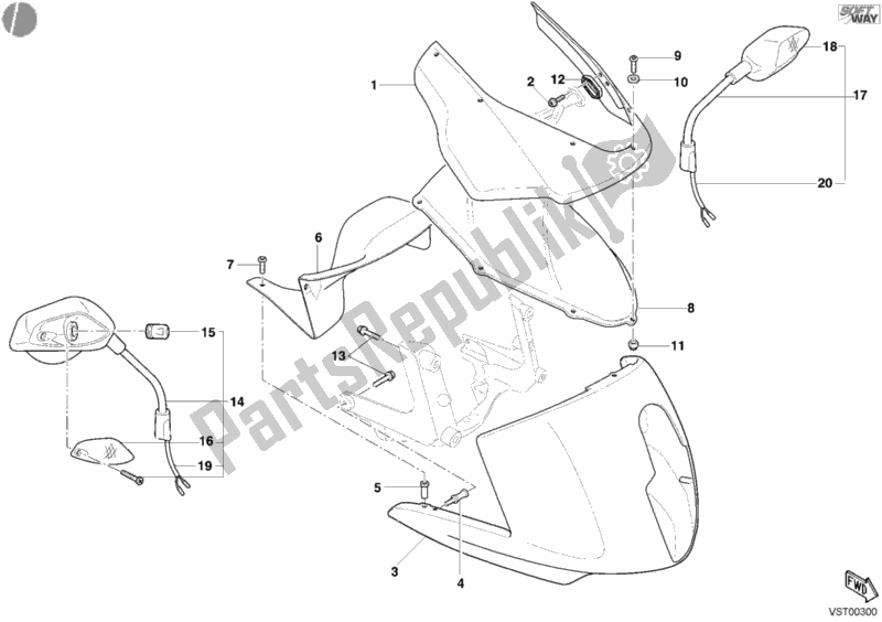 Alle onderdelen voor de Motorkap van de Ducati Multistrada 1000 2003