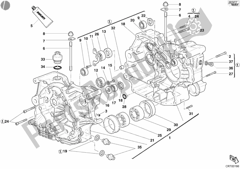 Toutes les pièces pour le Carter du Ducati Multistrada 1000 2003